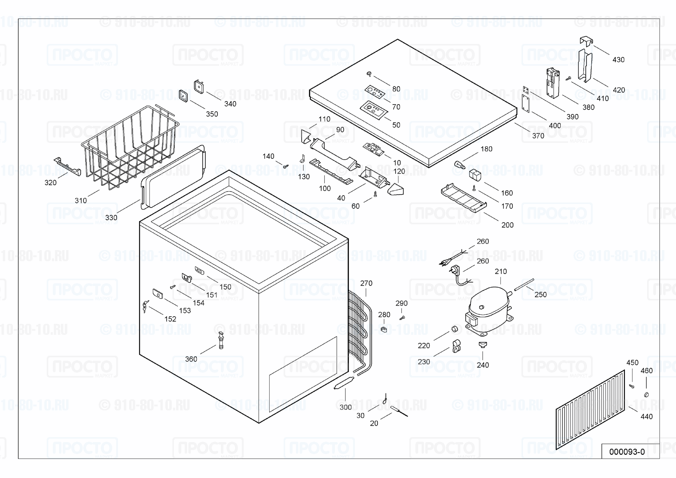 Взрыв-схема запчастей холодильника Liebherr GT 3083-10