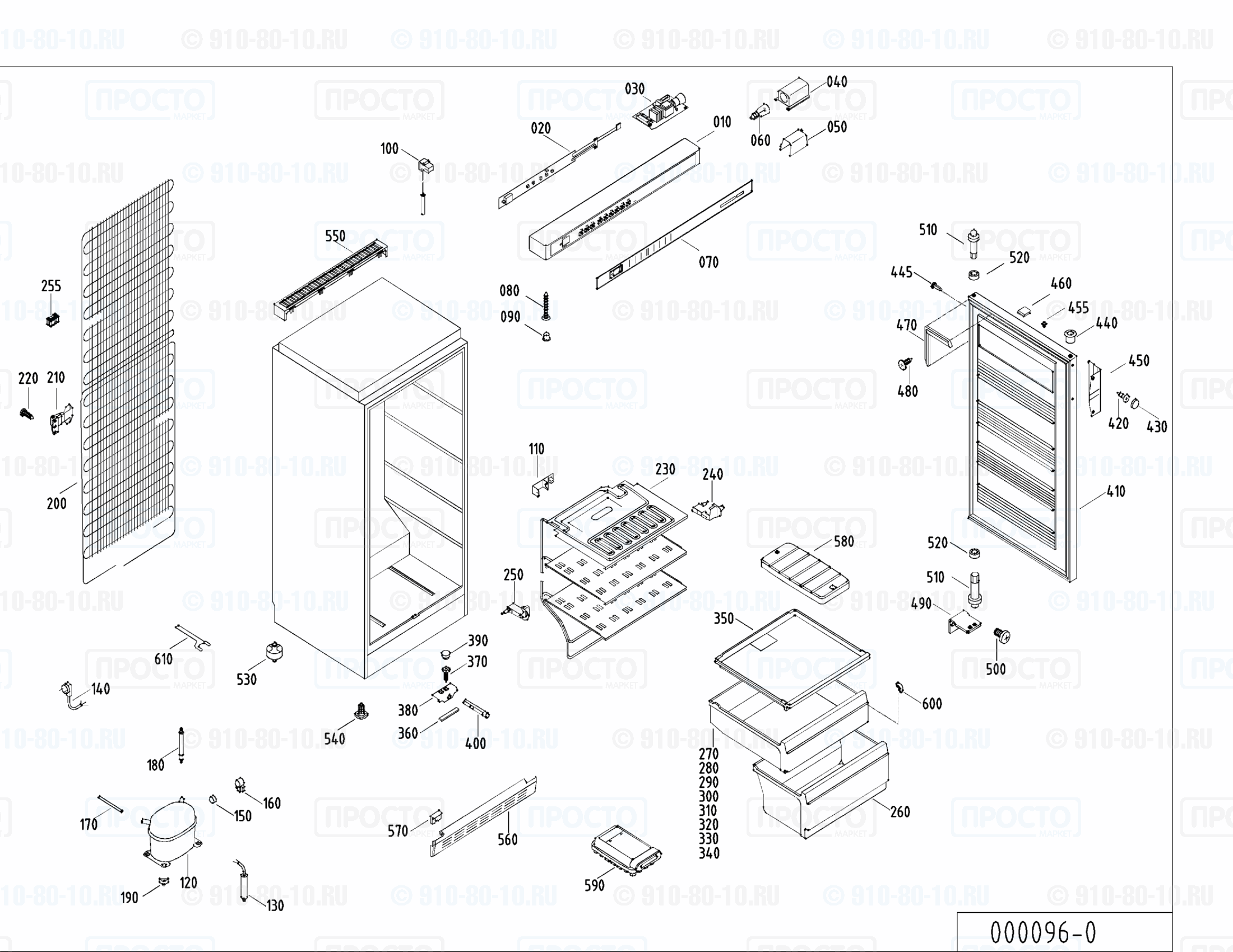 Взрыв-схема запчастей холодильника Liebherr GSS 2665-11A