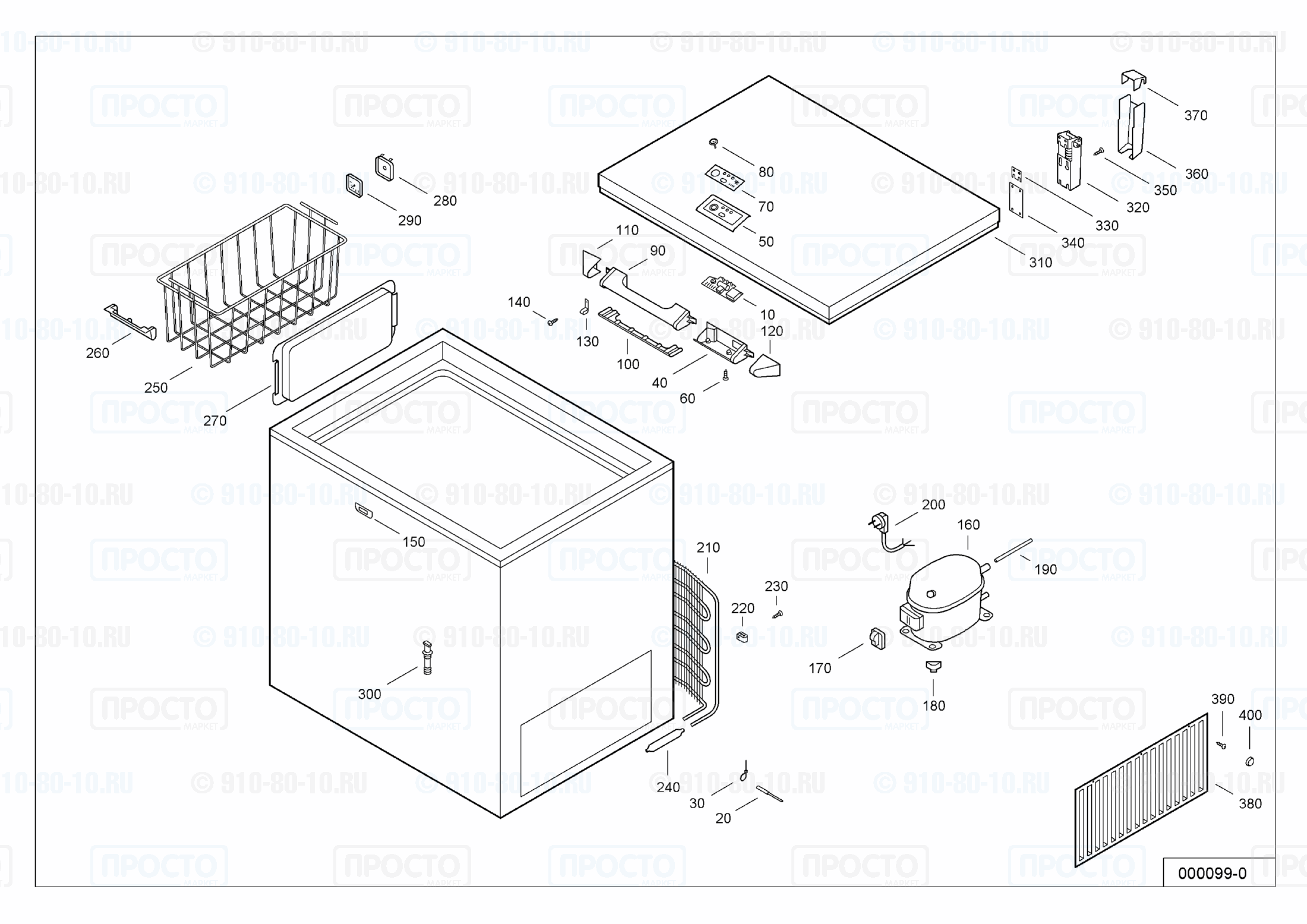 Взрыв-схема запчастей холодильника Liebherr GT 2583-20A