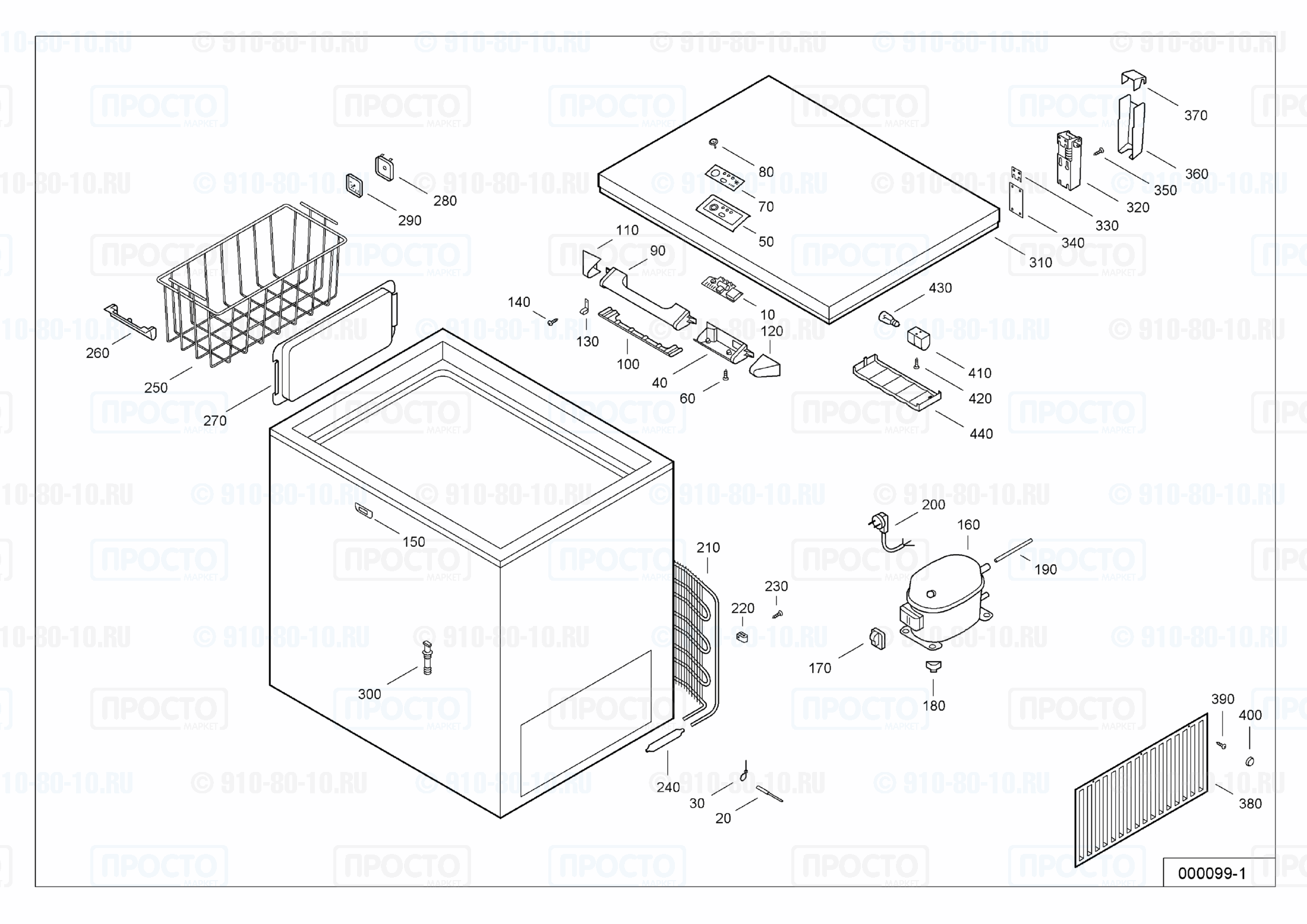 Взрыв-схема запчастей холодильника Liebherr GT 2583-20B