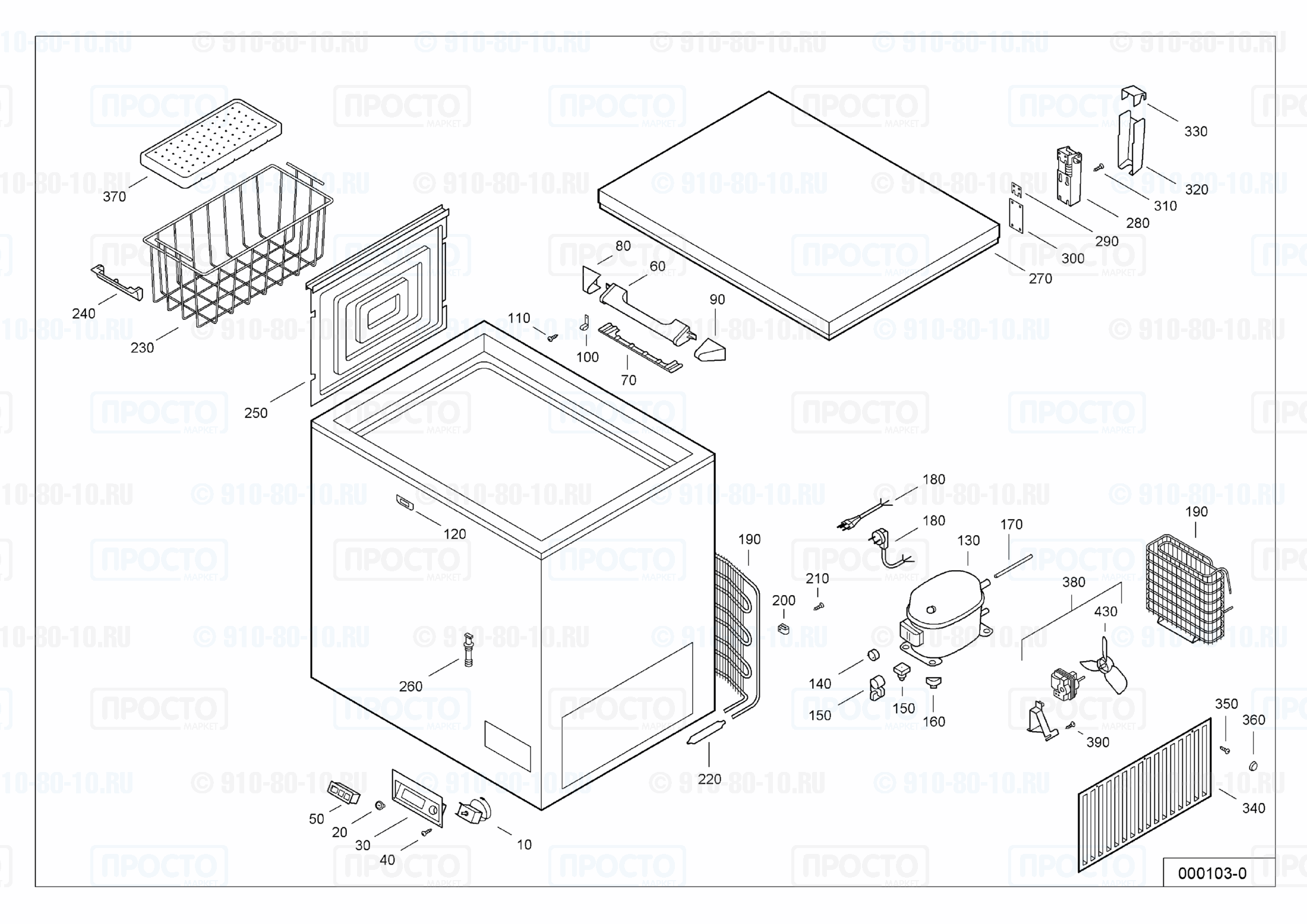 Взрыв-схема запчастей холодильника Liebherr GT 3402-10A