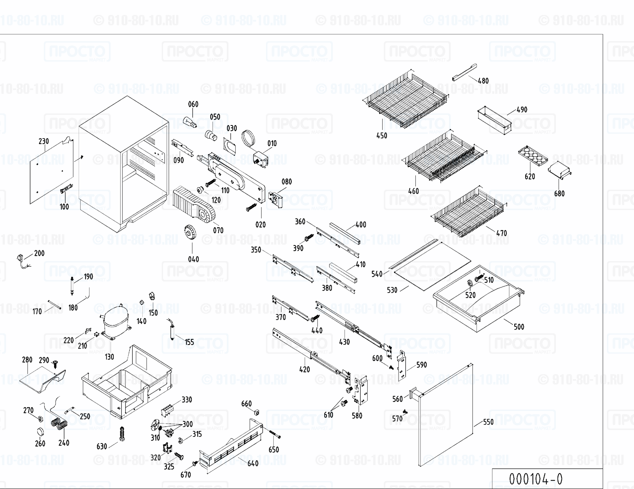 Взрыв-схема запчастей холодильника Liebherr KIU 1640-10