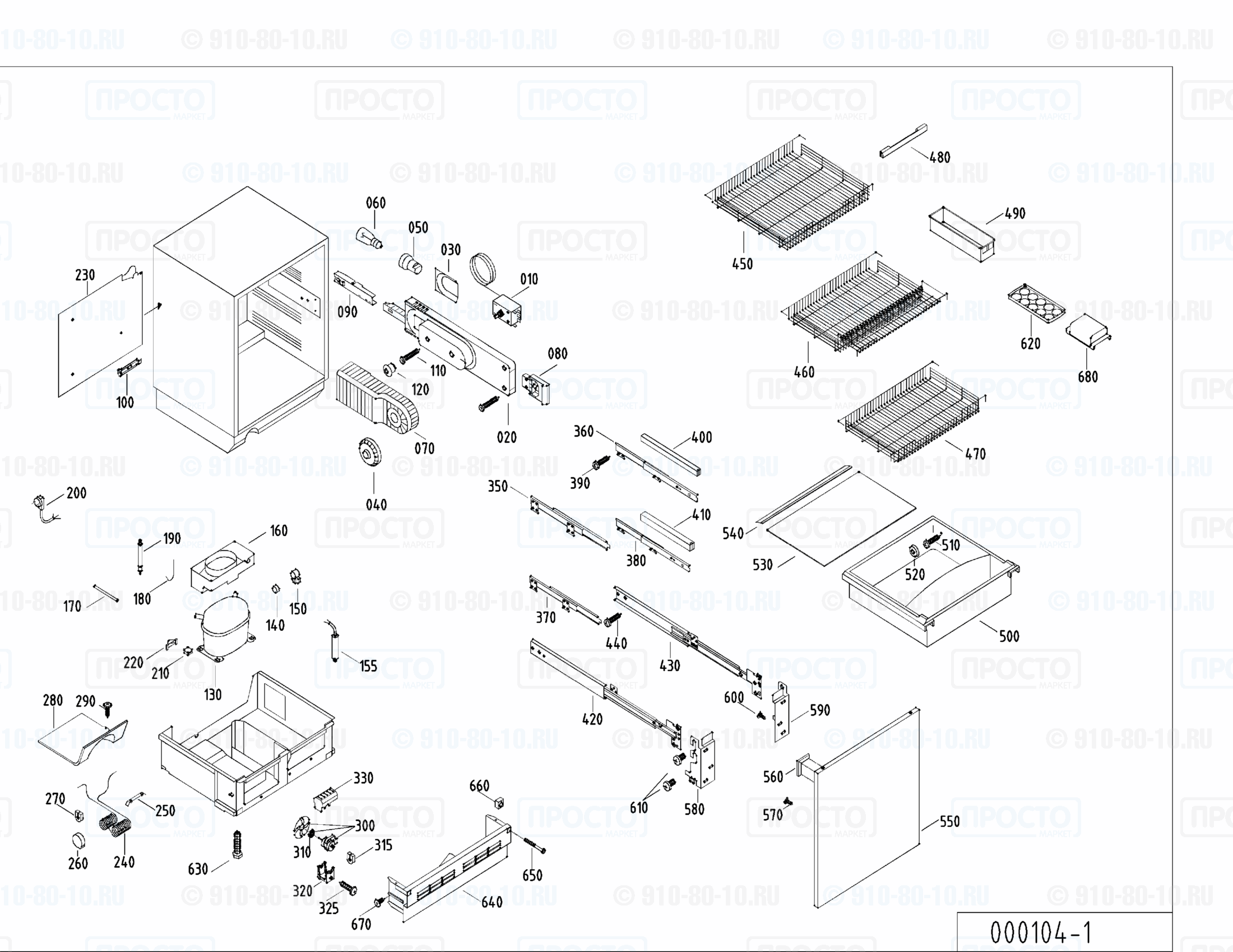 Взрыв-схема запчастей холодильника Liebherr KIU 1640-10