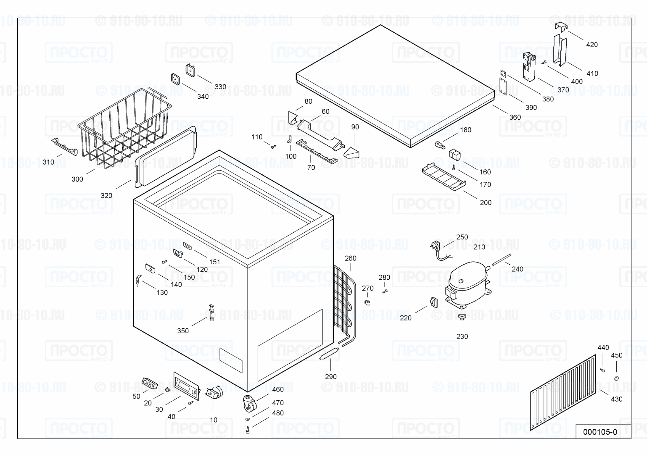 Взрыв-схема запчастей холодильника Liebherr GT 3682-10A