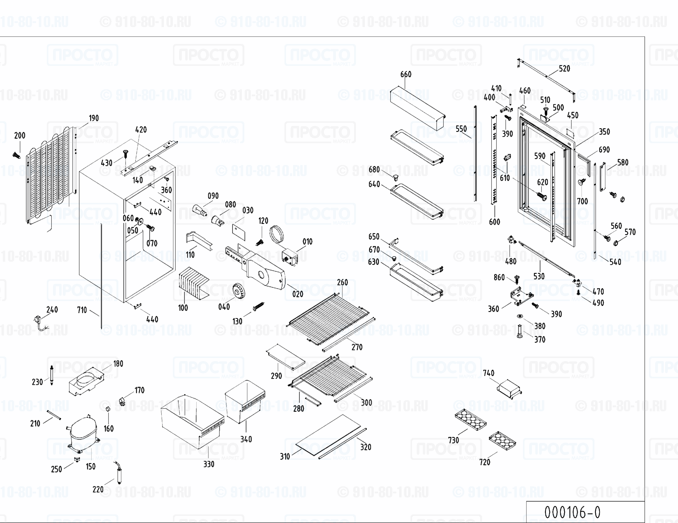Взрыв-схема запчастей холодильника Liebherr KE 1820-10