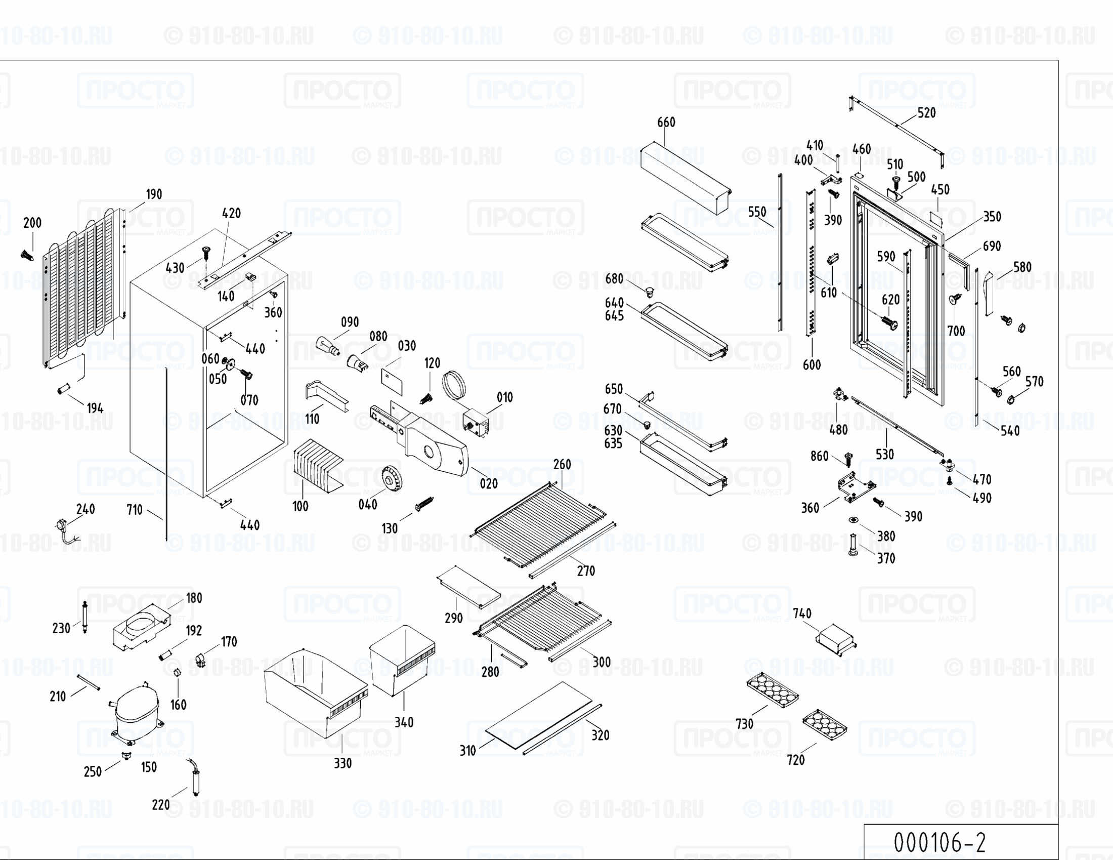 Взрыв-схема запчастей холодильника Liebherr KE 1820-20A