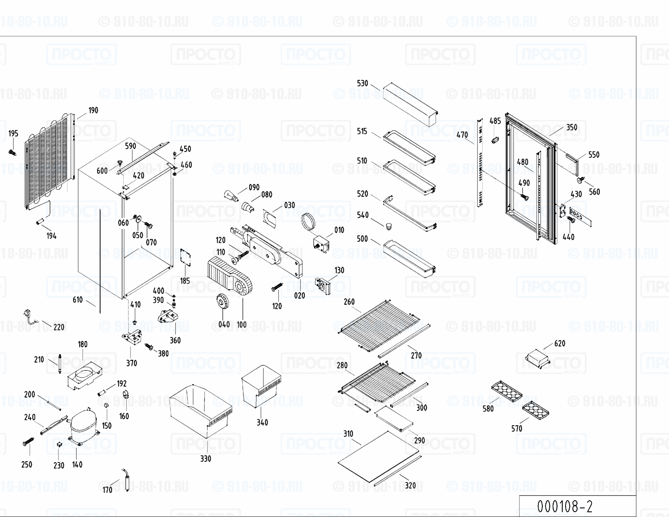 Взрыв-схема запчастей холодильника Liebherr KI 1820-20