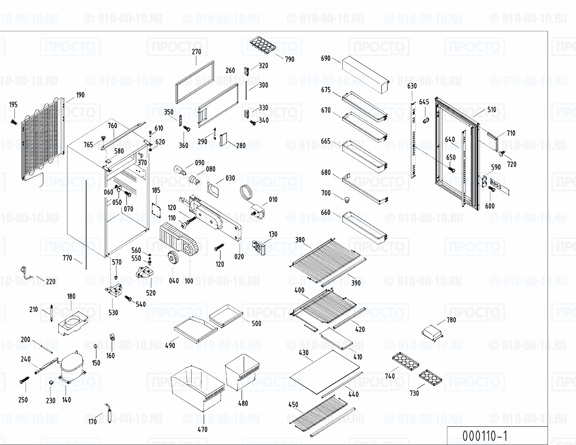 Взрыв-схема запчастей холодильника Liebherr KI 2423-10