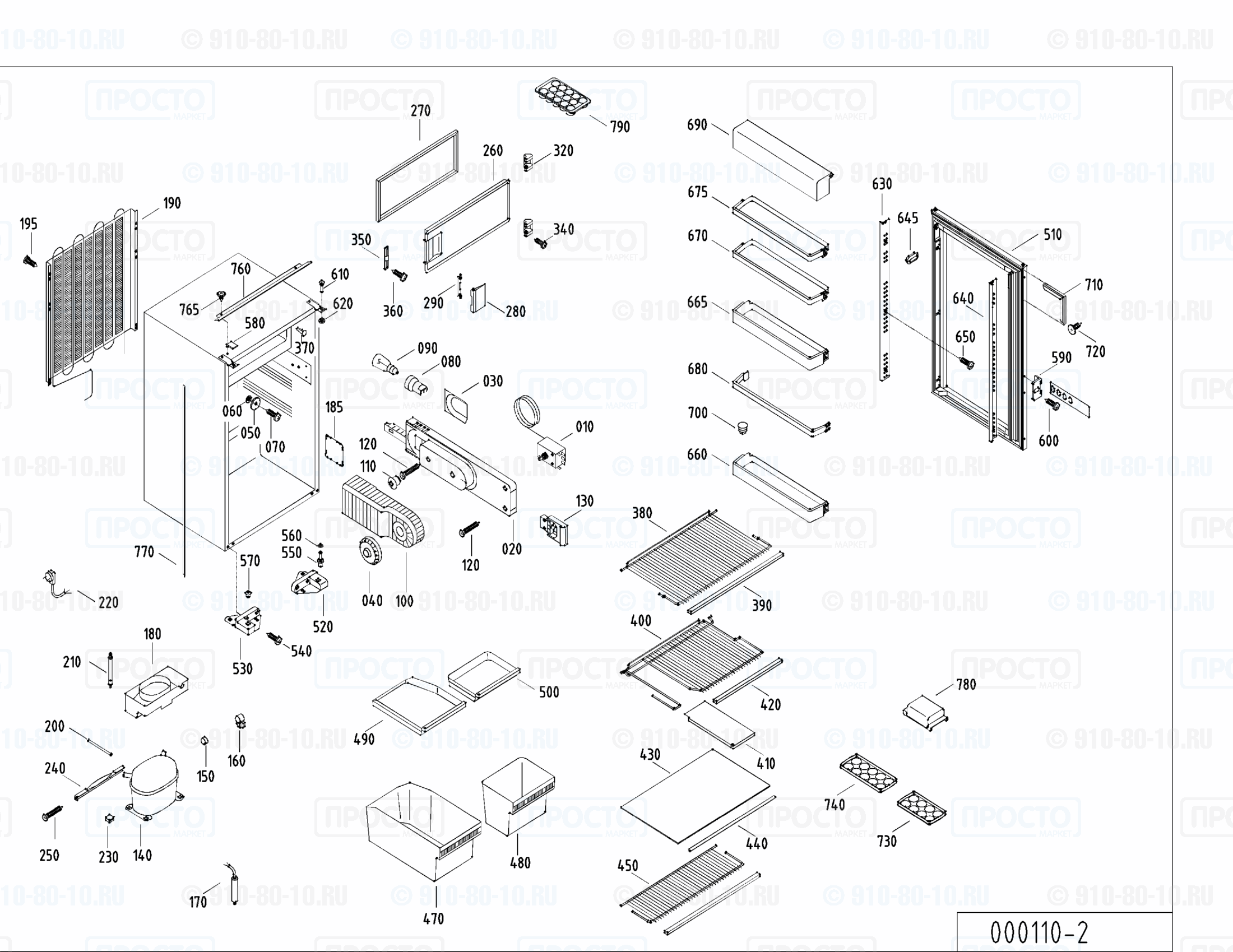 Взрыв-схема холодильника Liebherr KI 2423-10B