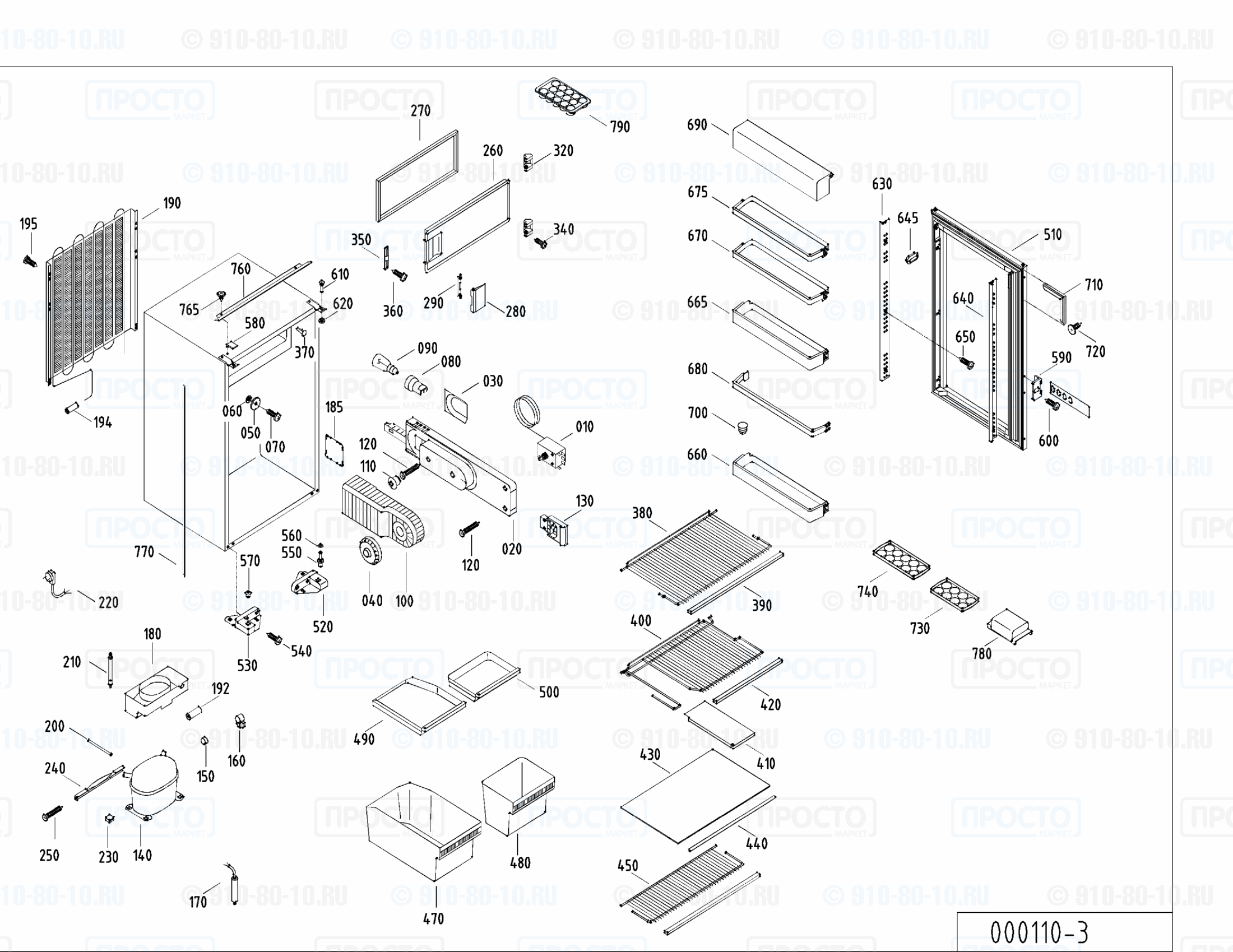 Взрыв-схема холодильника Liebherr KI 2424-10