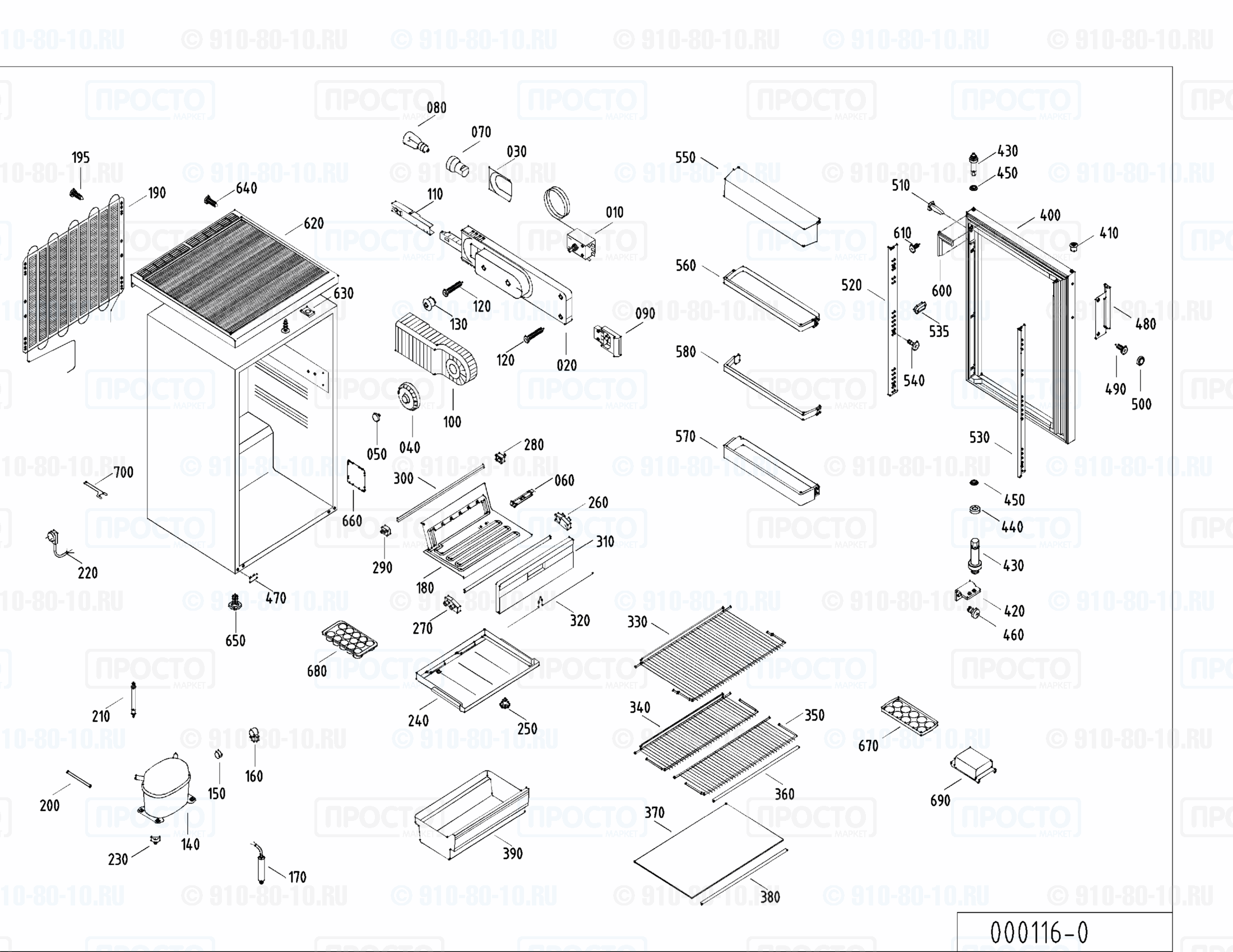 Взрыв-схема запчастей холодильника Liebherr KT 1511-10