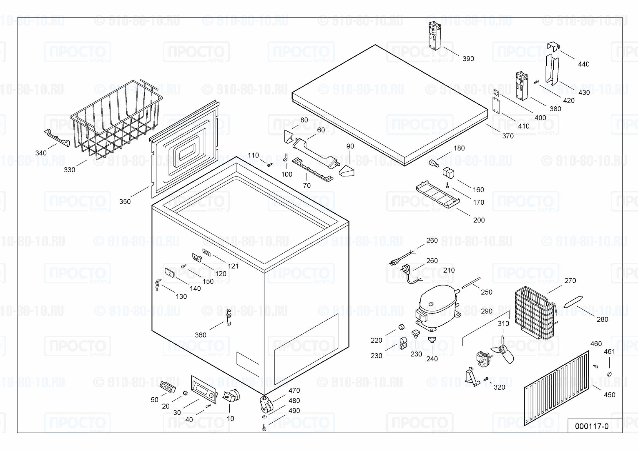 Взрыв-схема запчастей холодильника Liebherr GT 6002-10