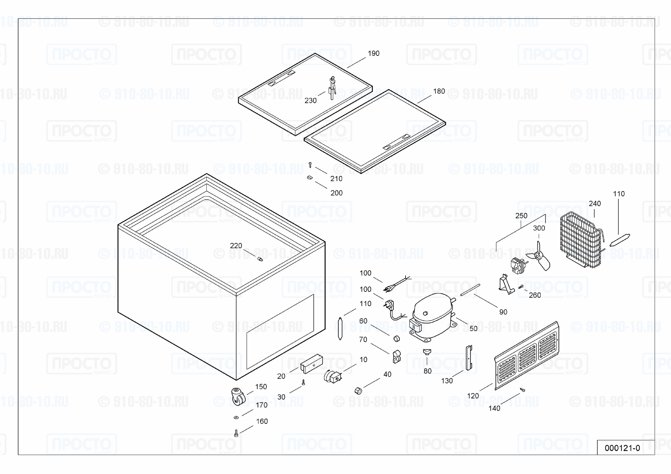 Взрыв-схема запчастей холодильника Liebherr GTE 1600-10