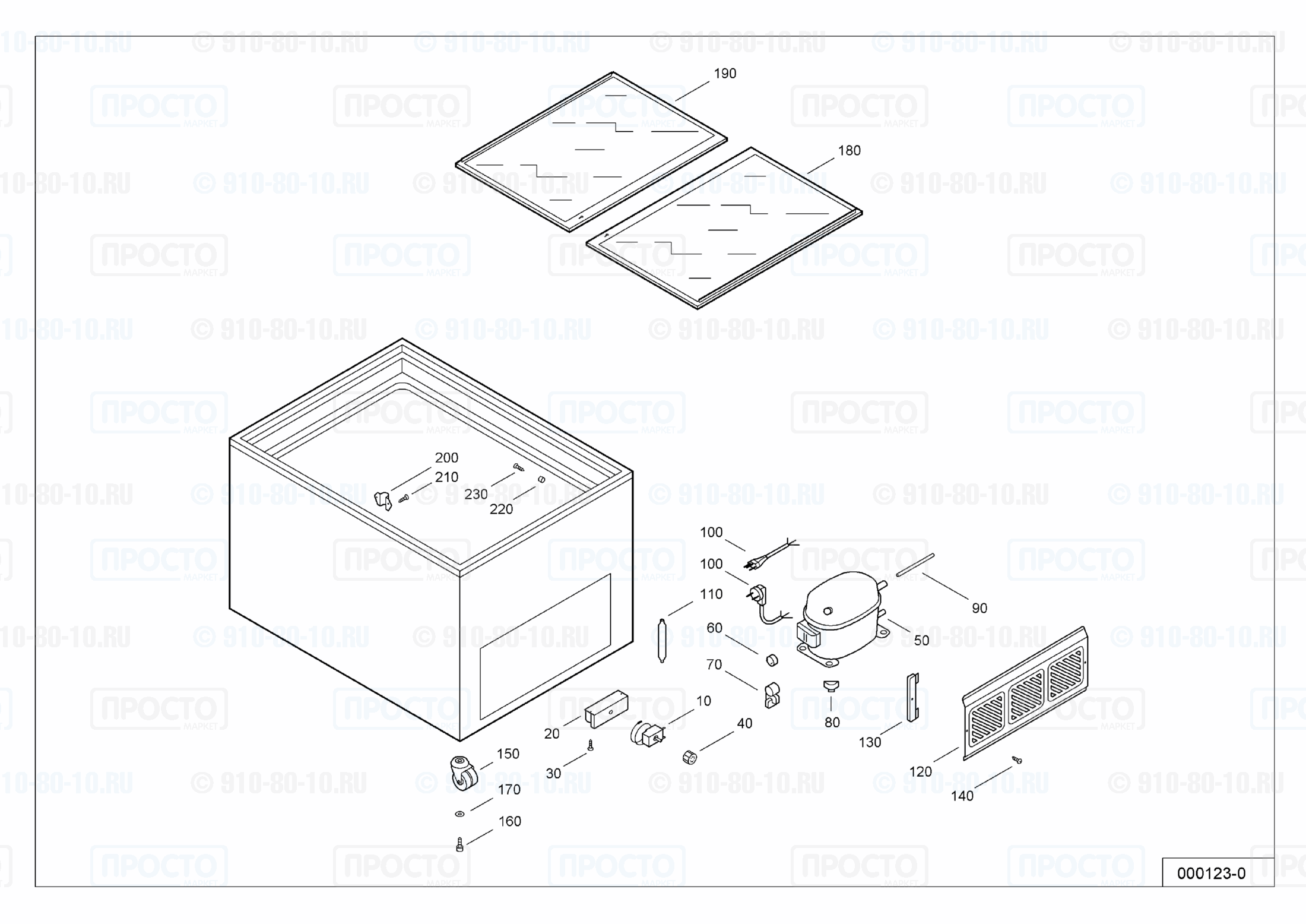 Взрыв-схема запчастей холодильника Liebherr GTE 1602-10