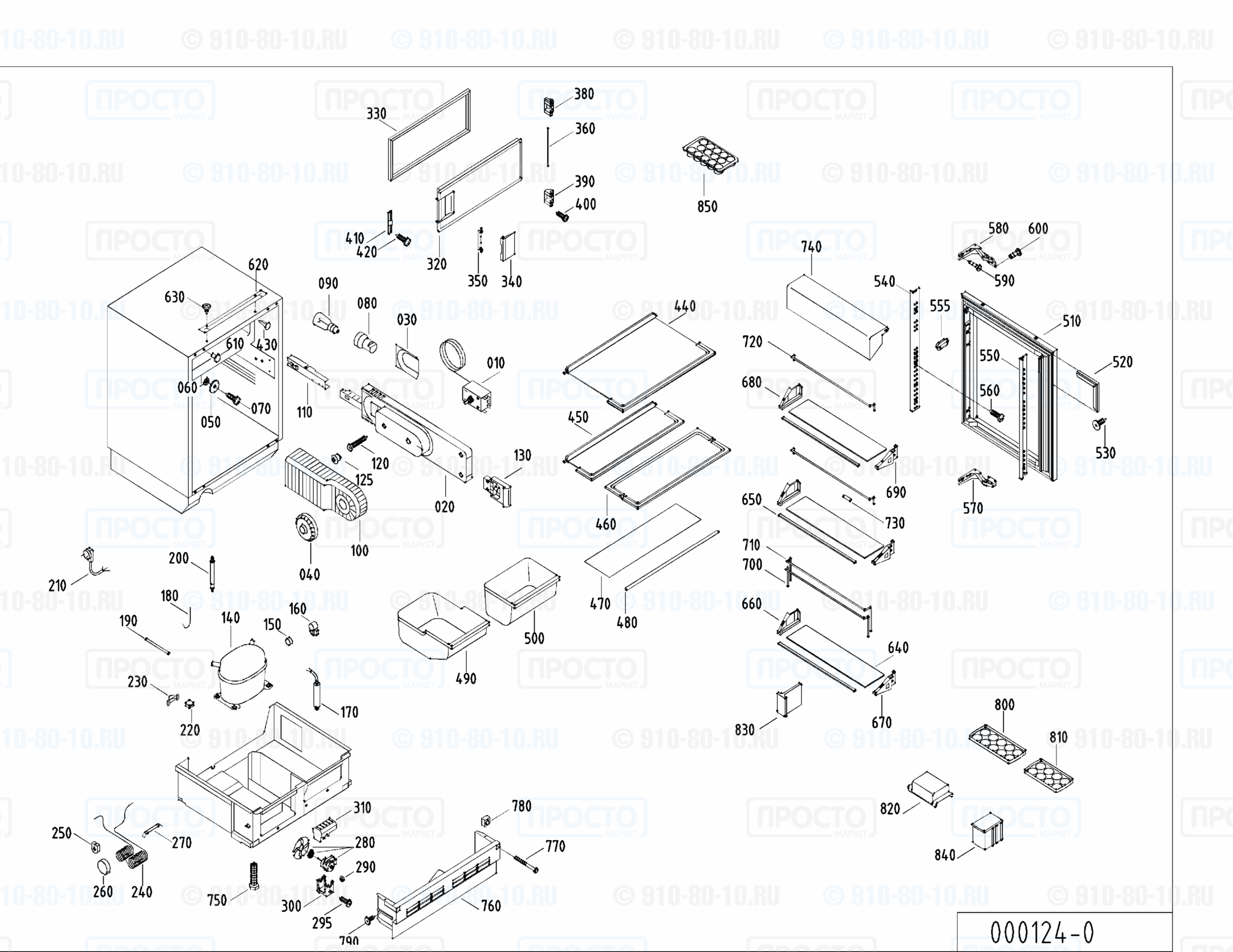 Взрыв-схема запчастей холодильника Liebherr KIU 1433-10