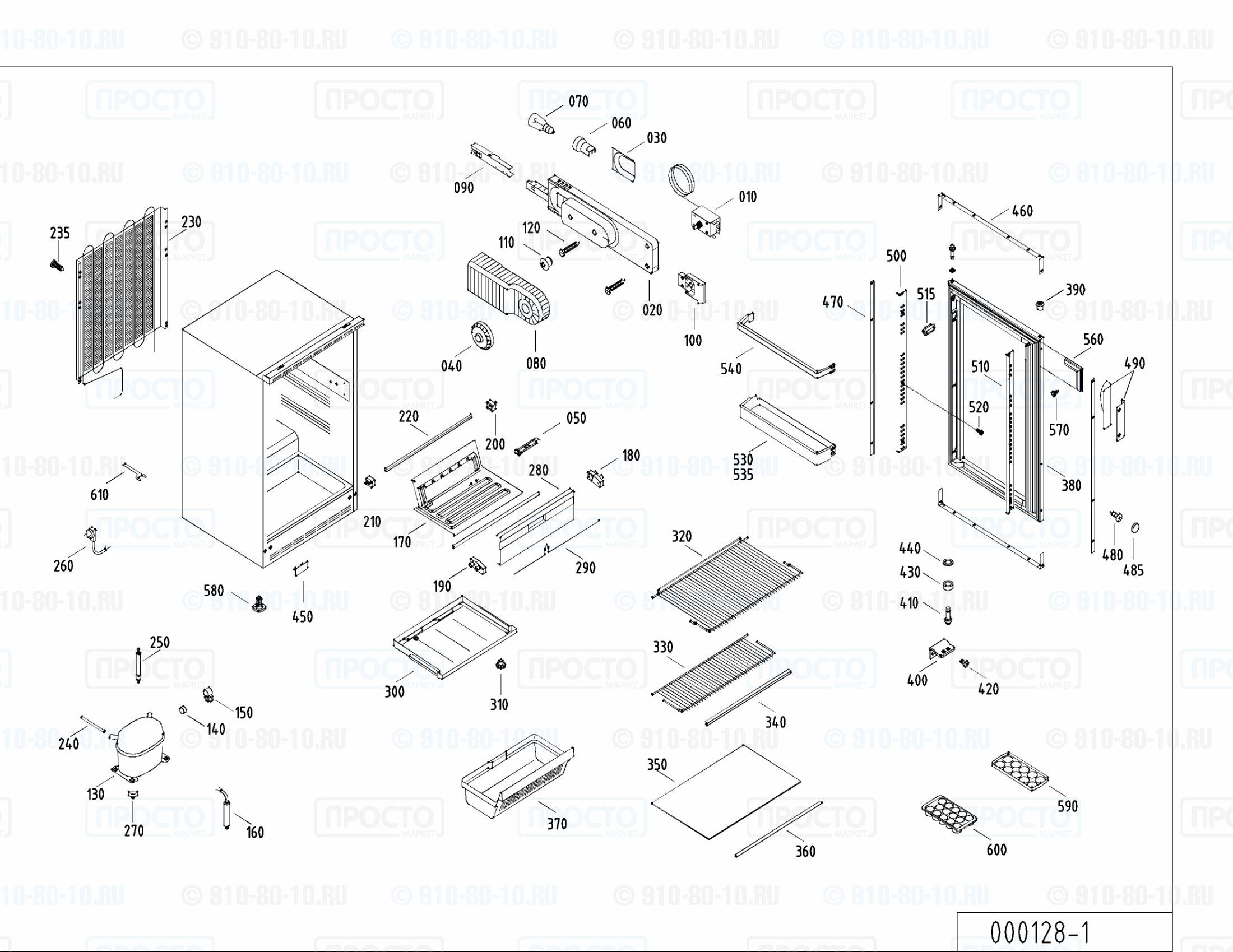 Взрыв-схема запчастей холодильника Liebherr KUb 1411-11