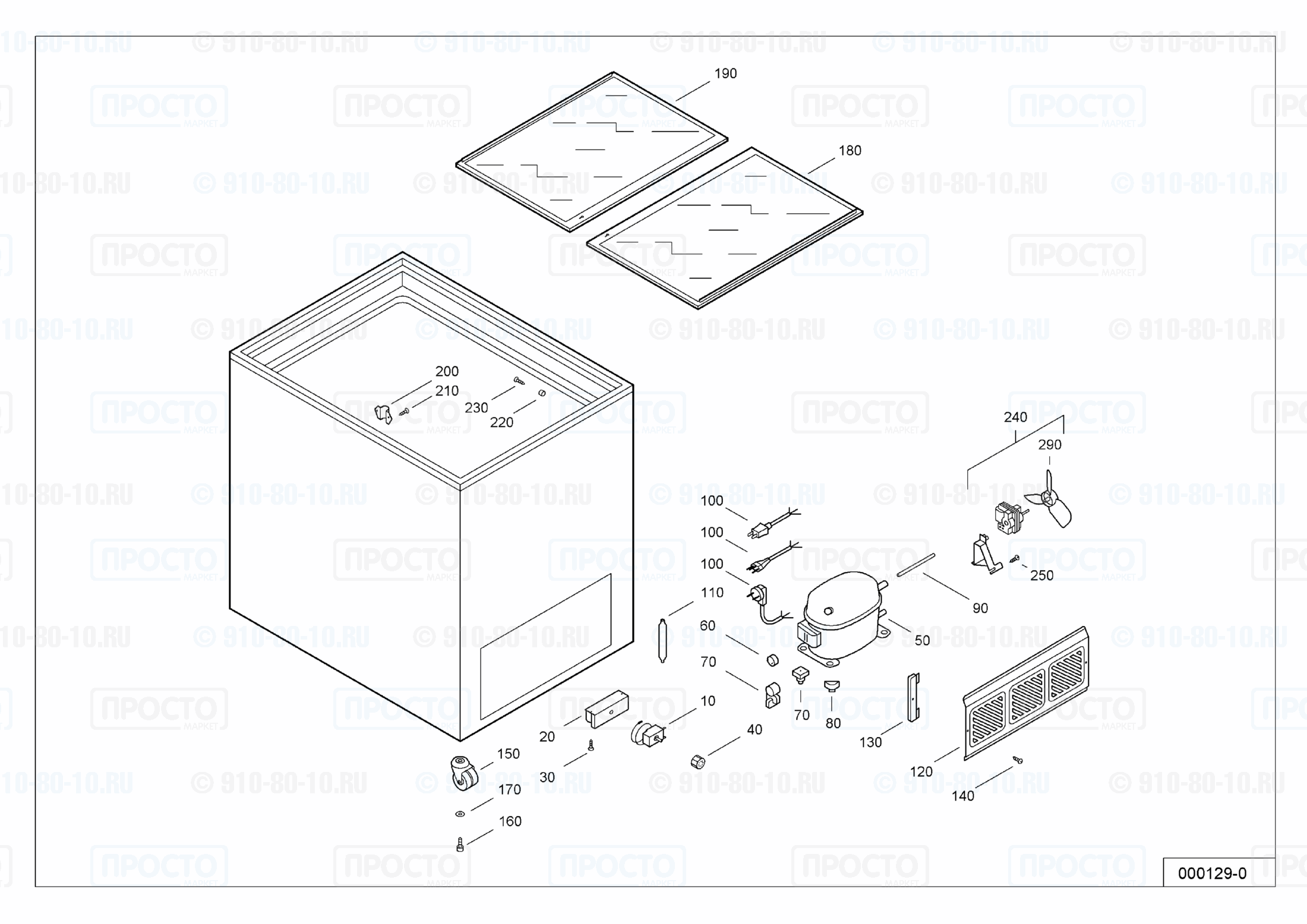 Взрыв-схема запчастей холодильника Liebherr GTE 2202-10