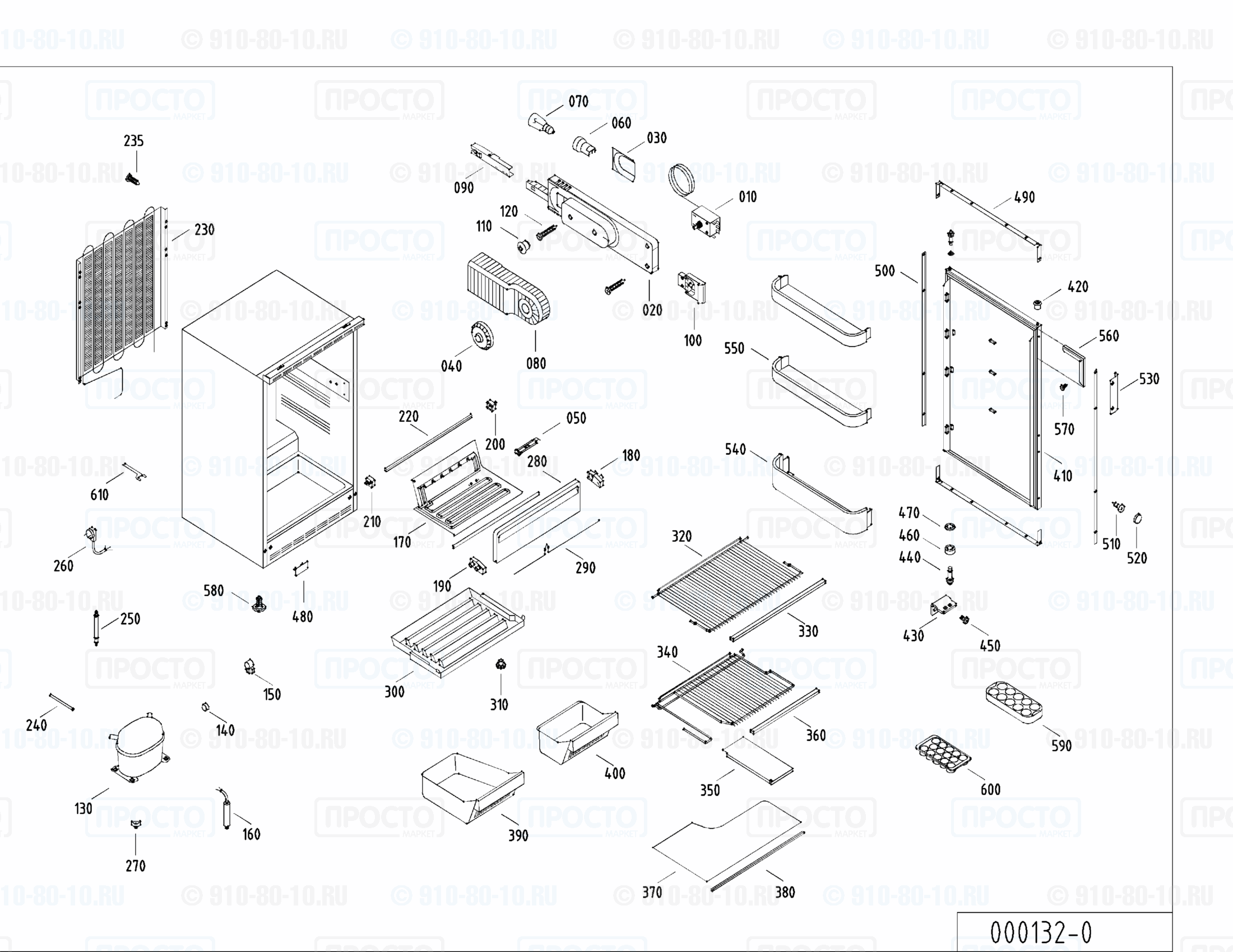 Взрыв-схема холодильника Liebherr KUb 1711-10B