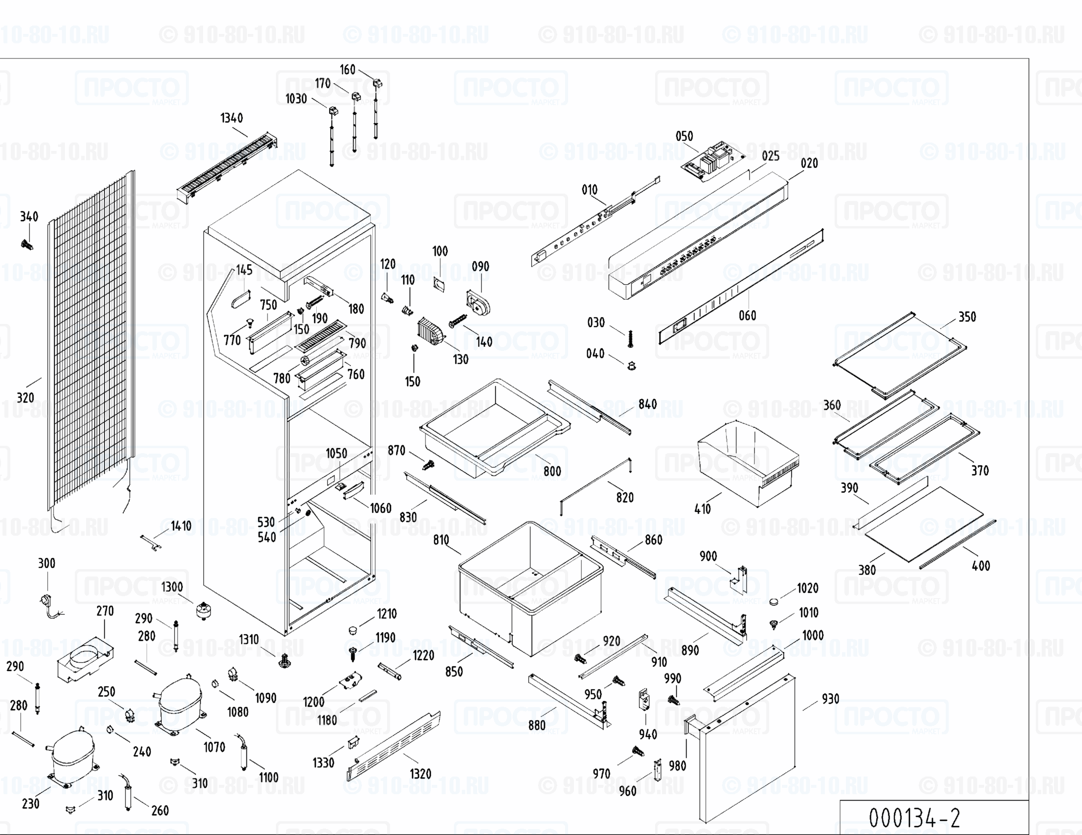 Взрыв-схема запчастей холодильника Liebherr KFG 3355-13