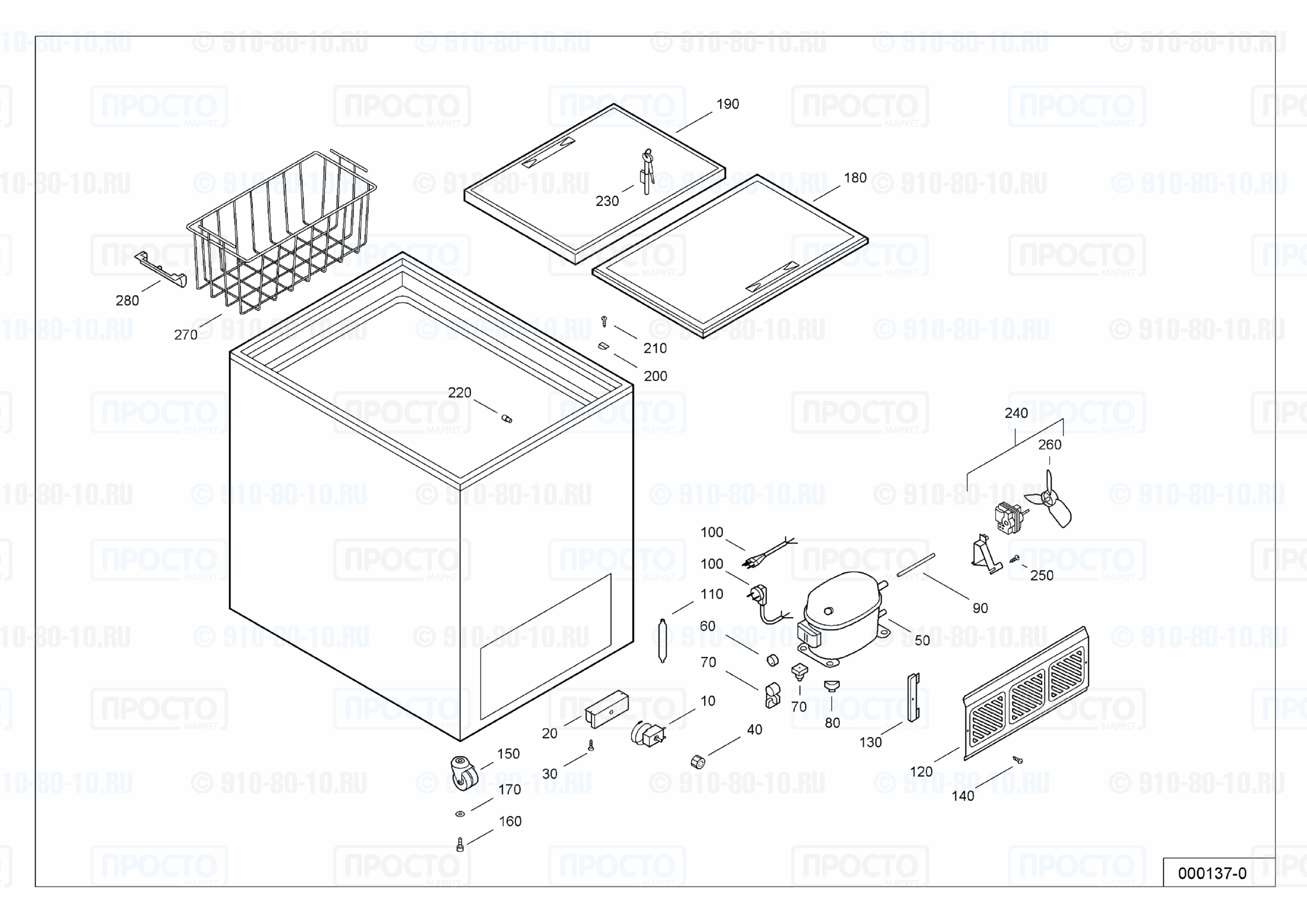 Взрыв-схема запчастей холодильника Liebherr GTE 3500-10