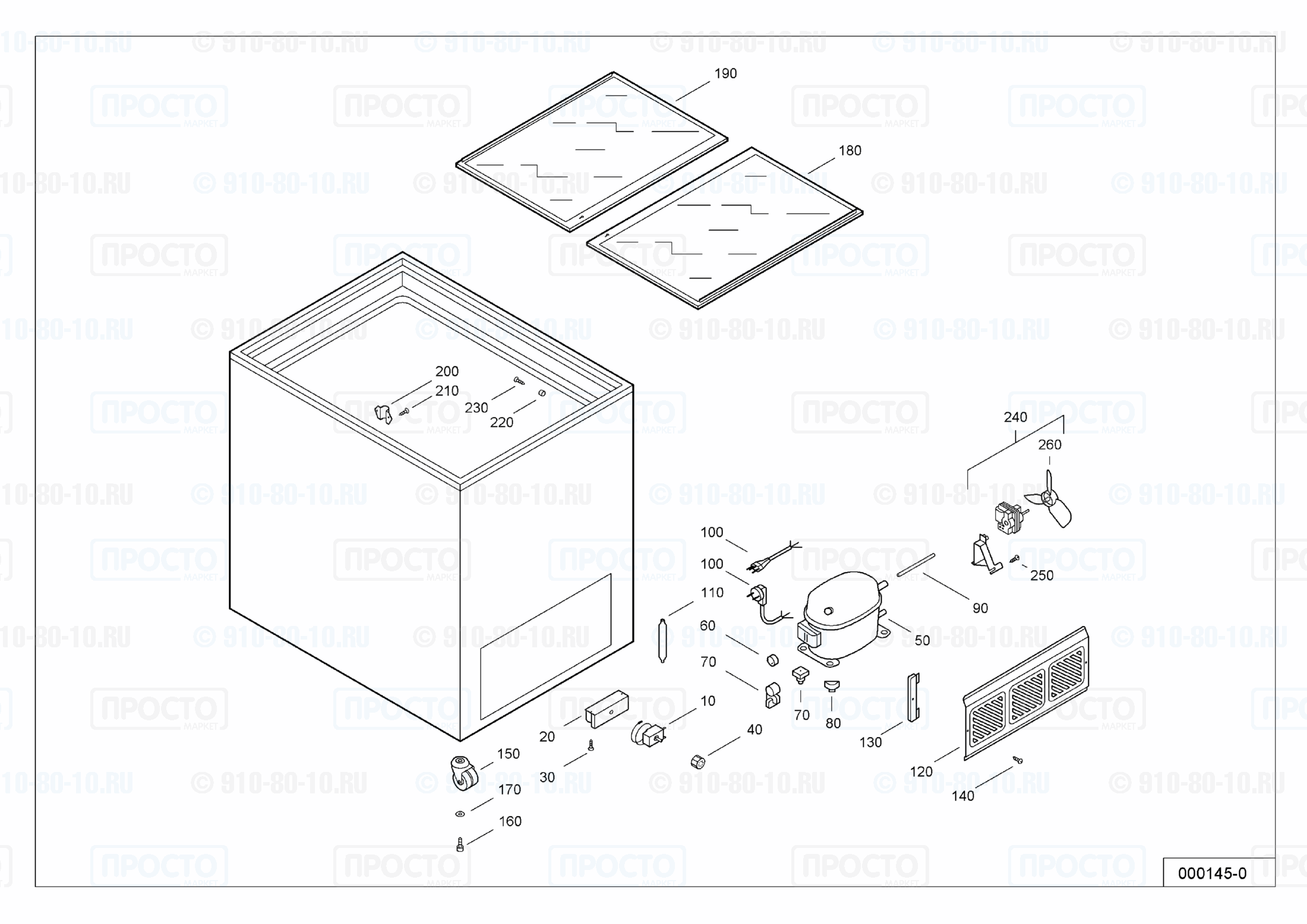 Взрыв-схема запчастей холодильника Liebherr GTE 4502-10