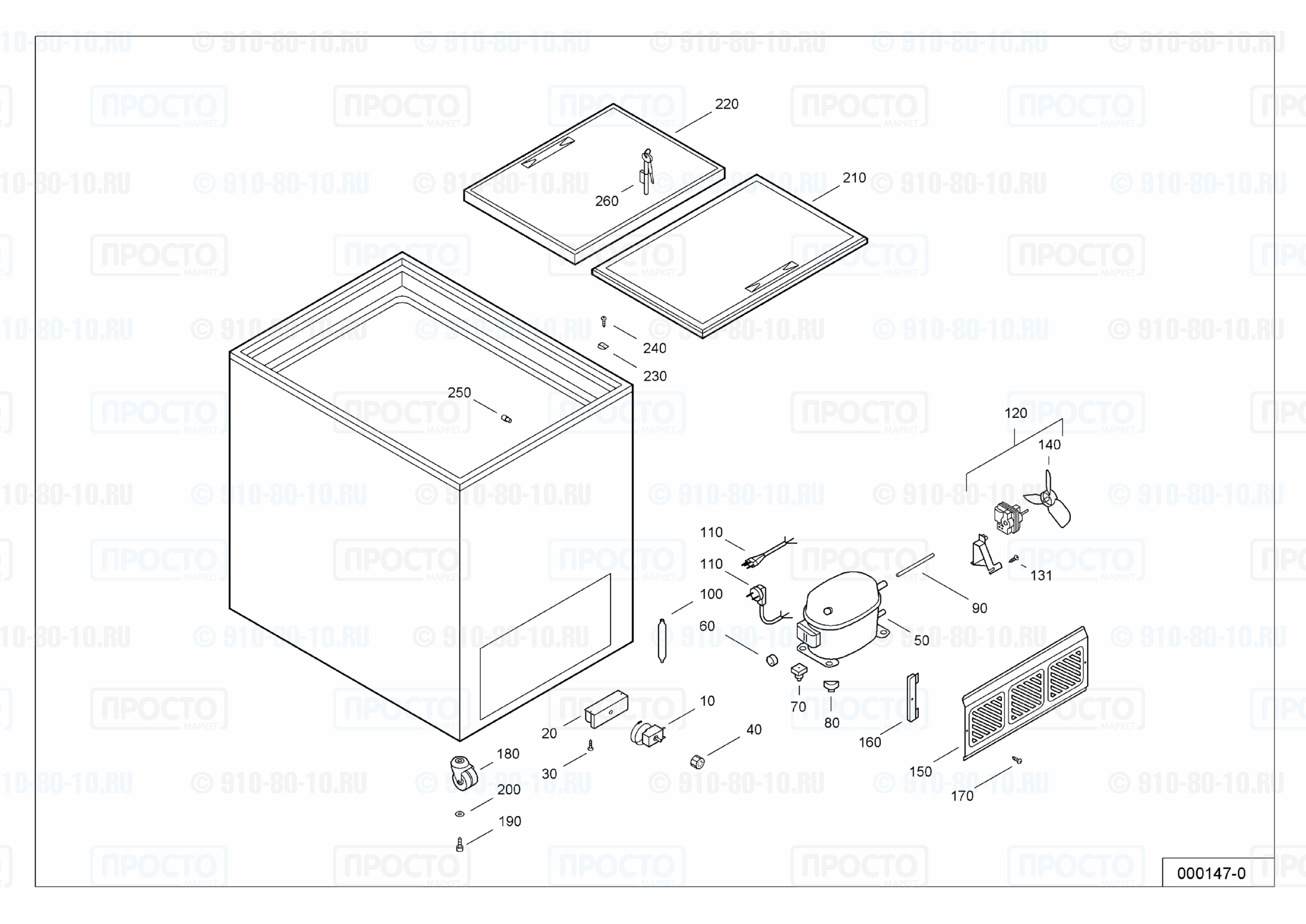 Взрыв-схема запчастей холодильника Liebherr GTE 5500-10