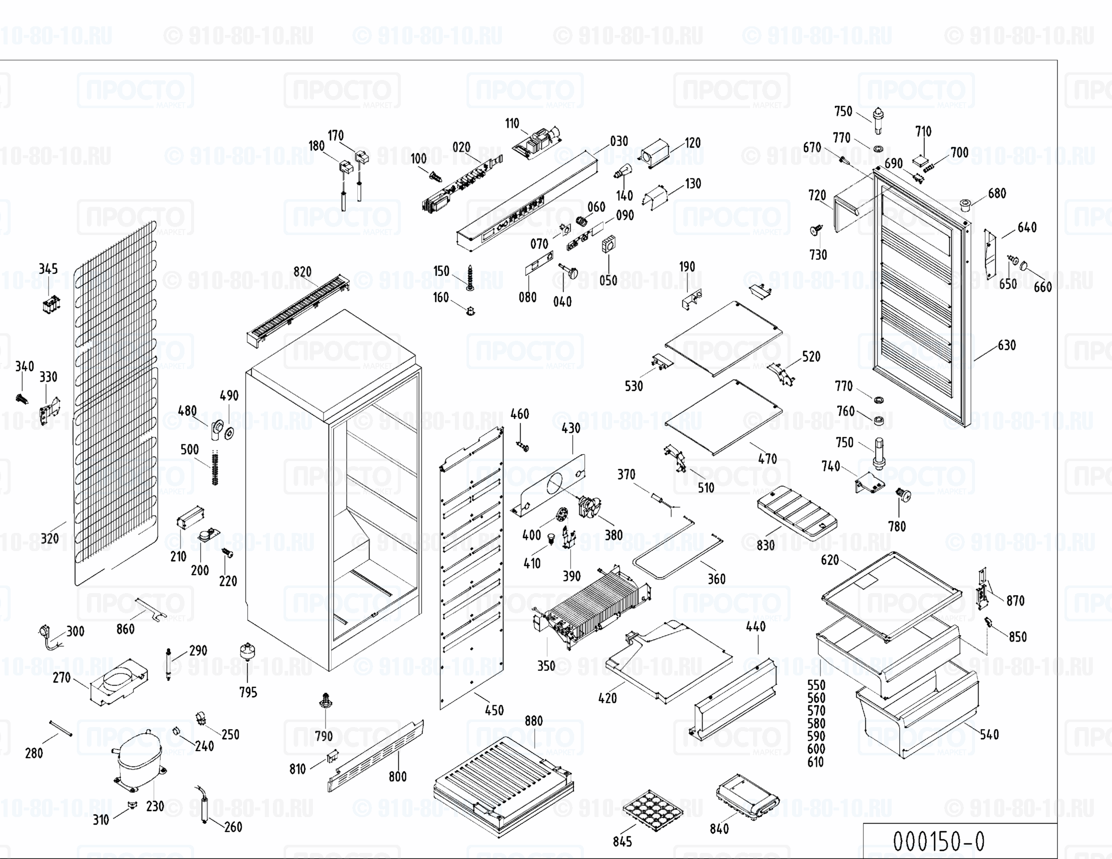 Взрыв-схема холодильника Liebherr GSN 3205-10A