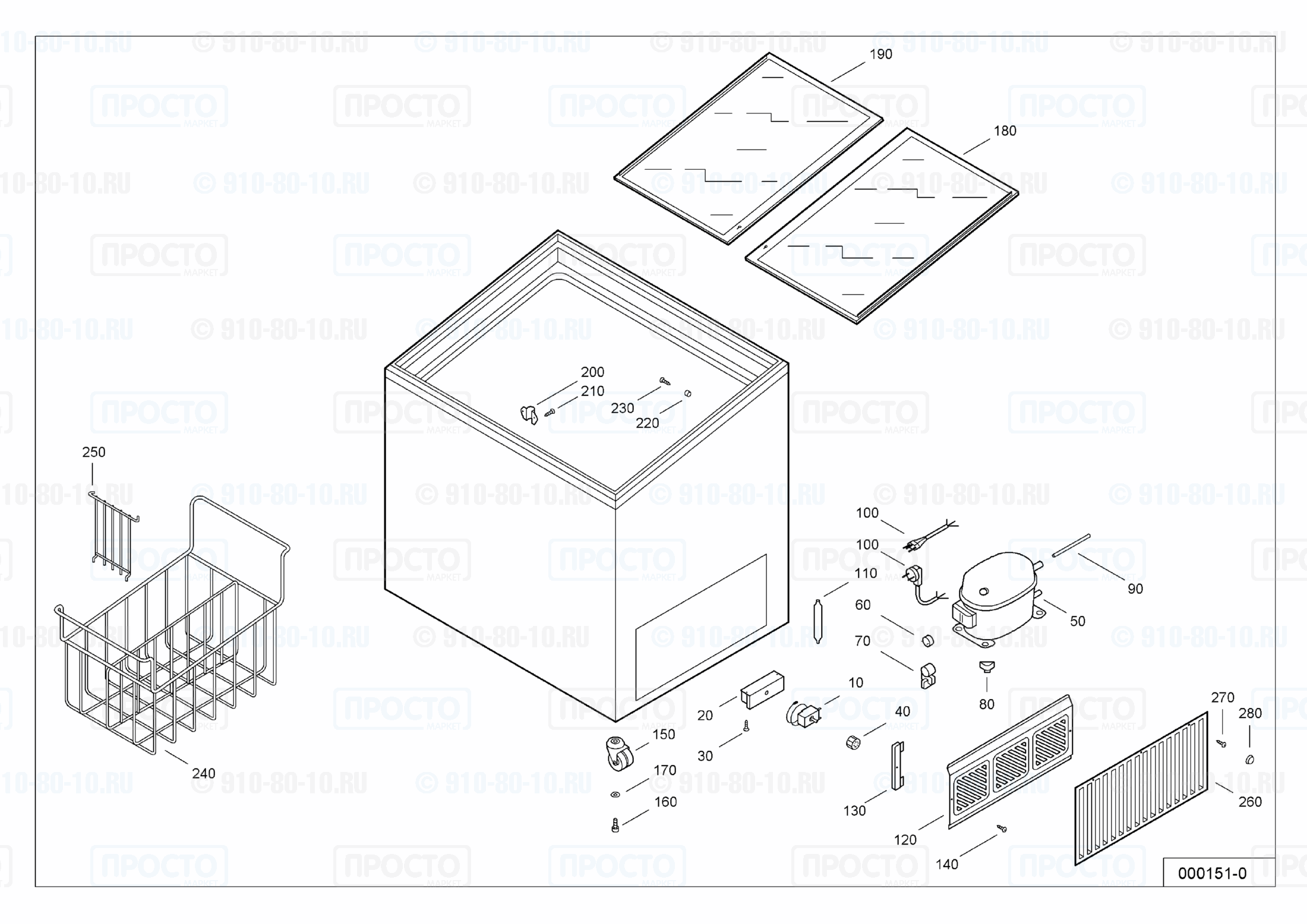 Взрыв-схема запчастей холодильника Liebherr GTI 2202-10