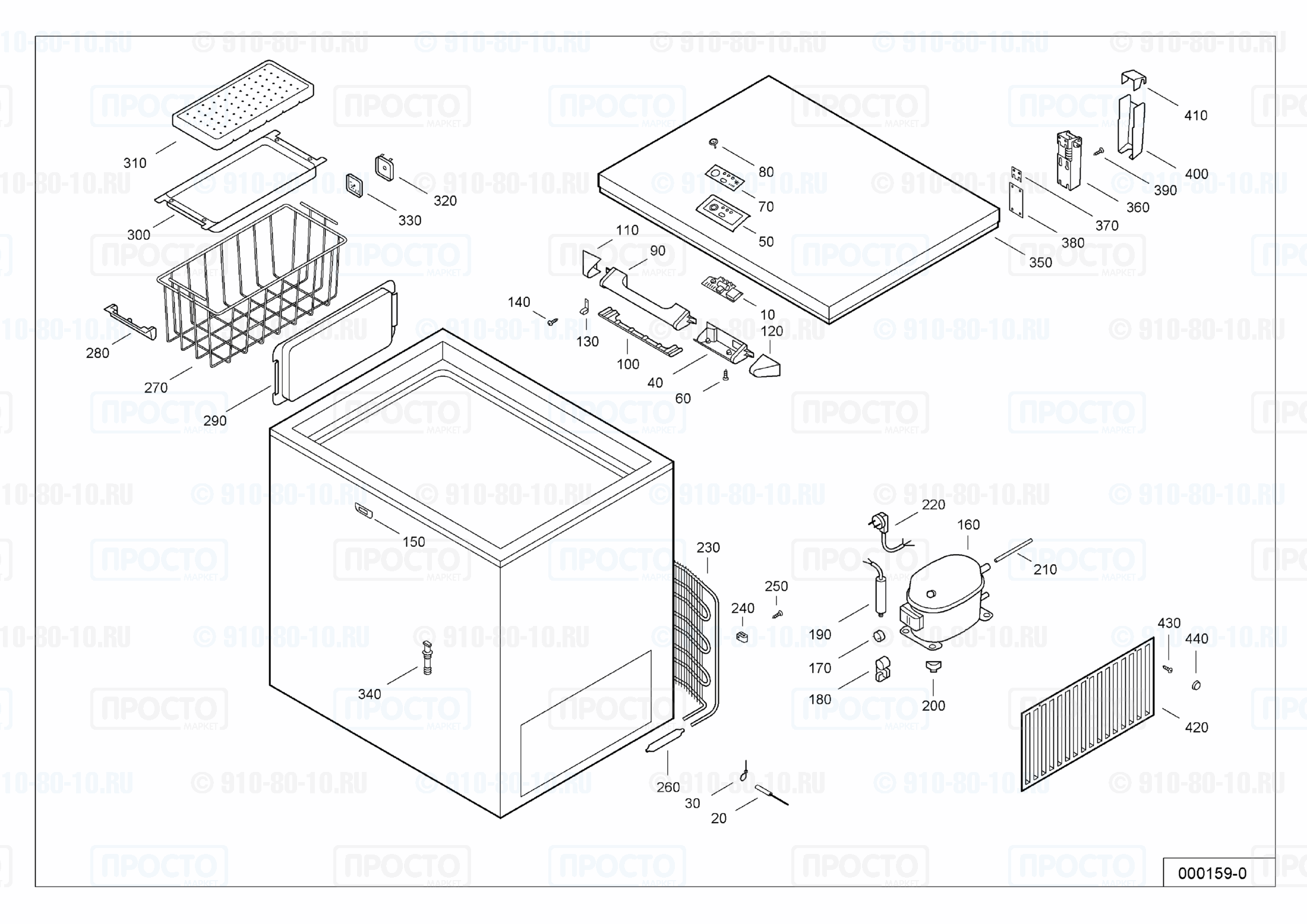 Взрыв-схема запчастей холодильника Liebherr GTS 2163-20
