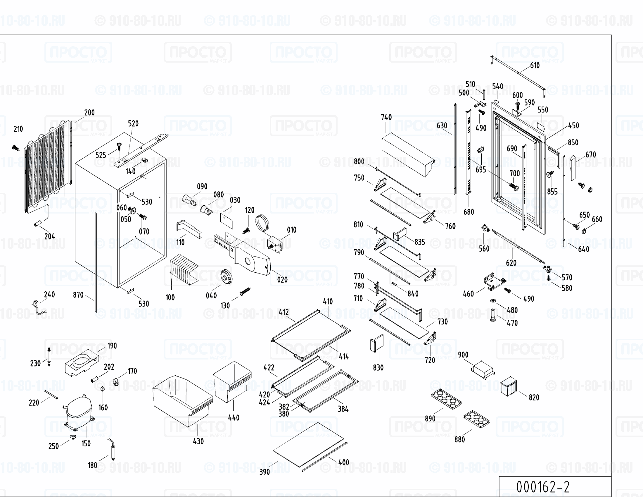 Взрыв-схема запчастей холодильника Liebherr KE 1840-20