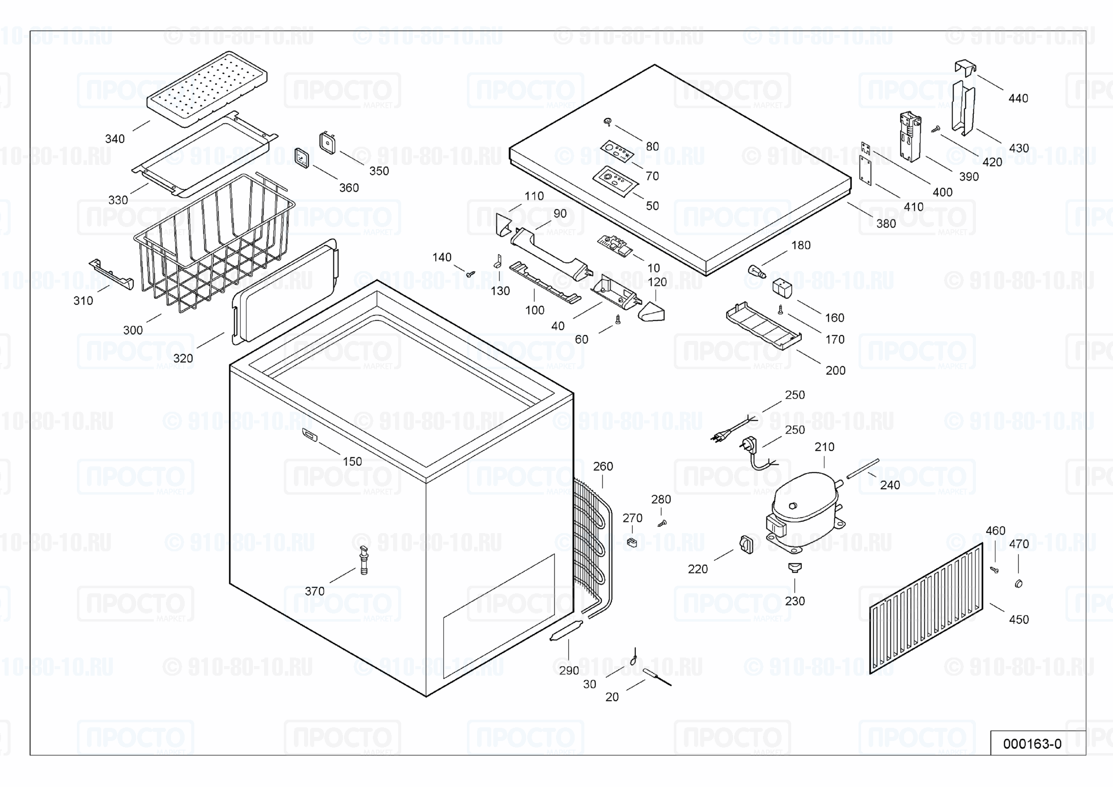 Взрыв-схема запчастей холодильника Liebherr GTS 2563-10A
