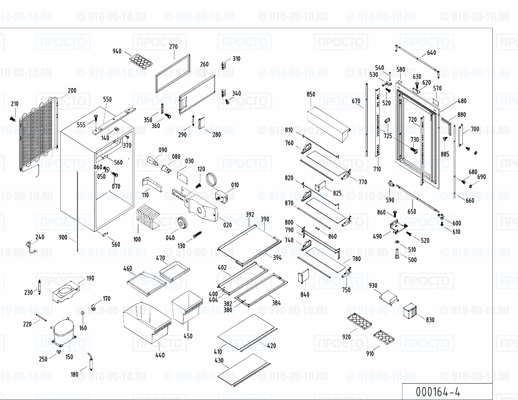 Взрыв-схема запчастей холодильника Liebherr KE 2444-20