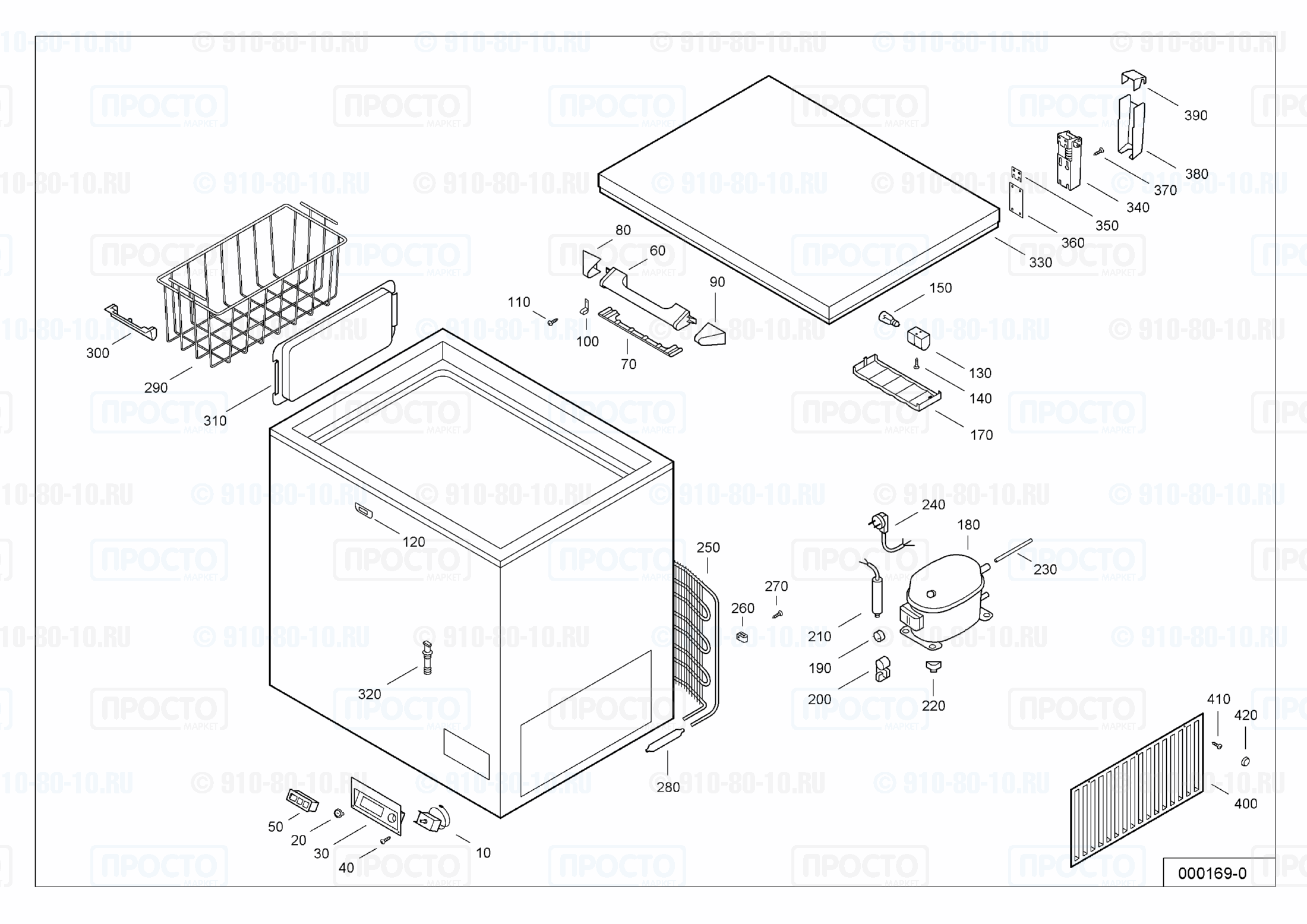 Взрыв-схема запчастей холодильника Liebherr GTS 3062-10