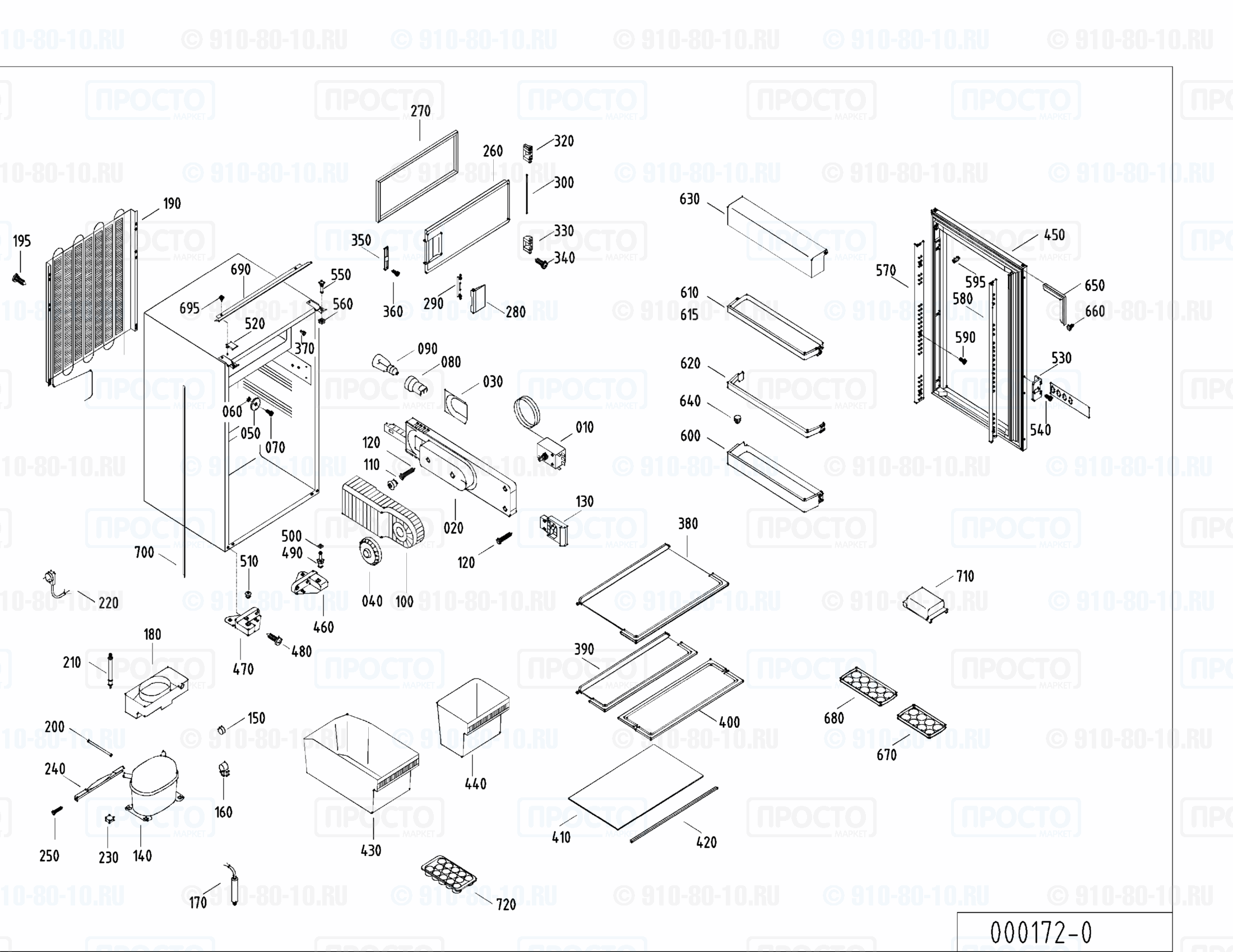 Взрыв-схема запчастей холодильника Liebherr KI 1633-50