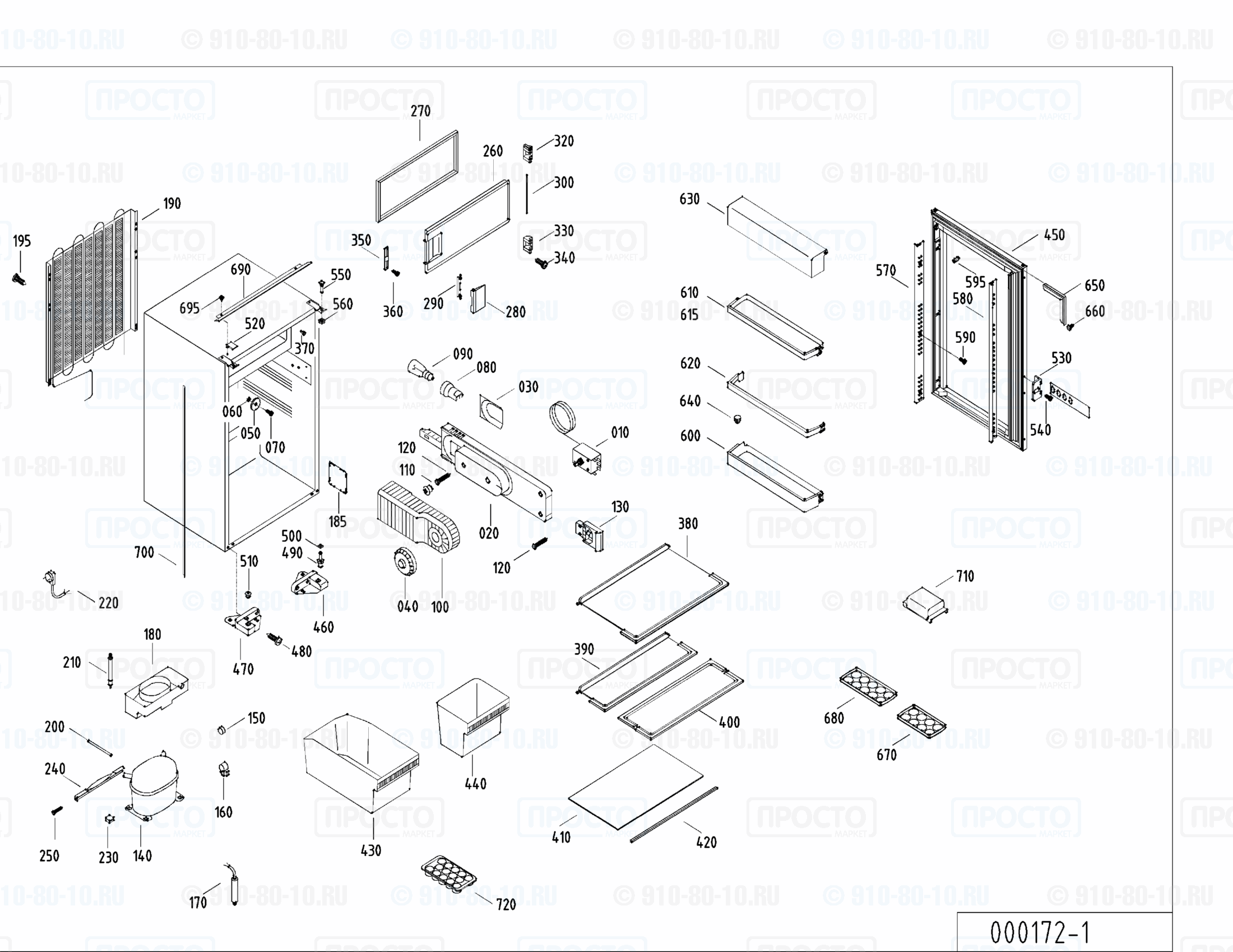 Взрыв-схема запчастей холодильника Liebherr KI 1633-50B