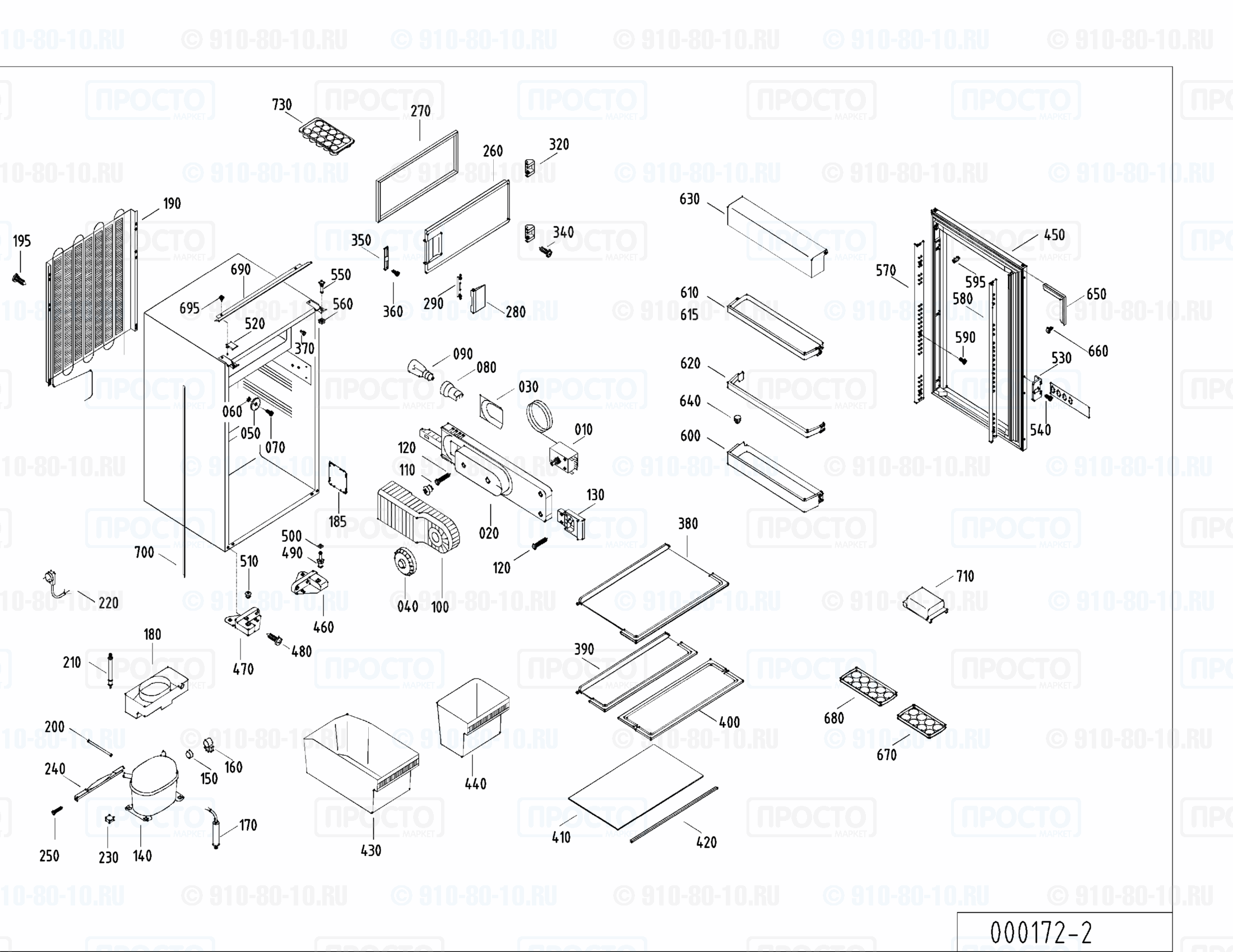 Взрыв-схема запчастей холодильника Liebherr KI 1633-60