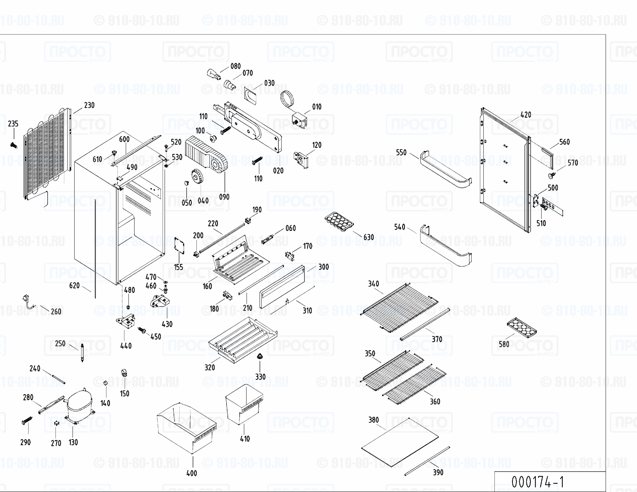 Взрыв-схема запчастей холодильника Liebherr KI 1711-10B