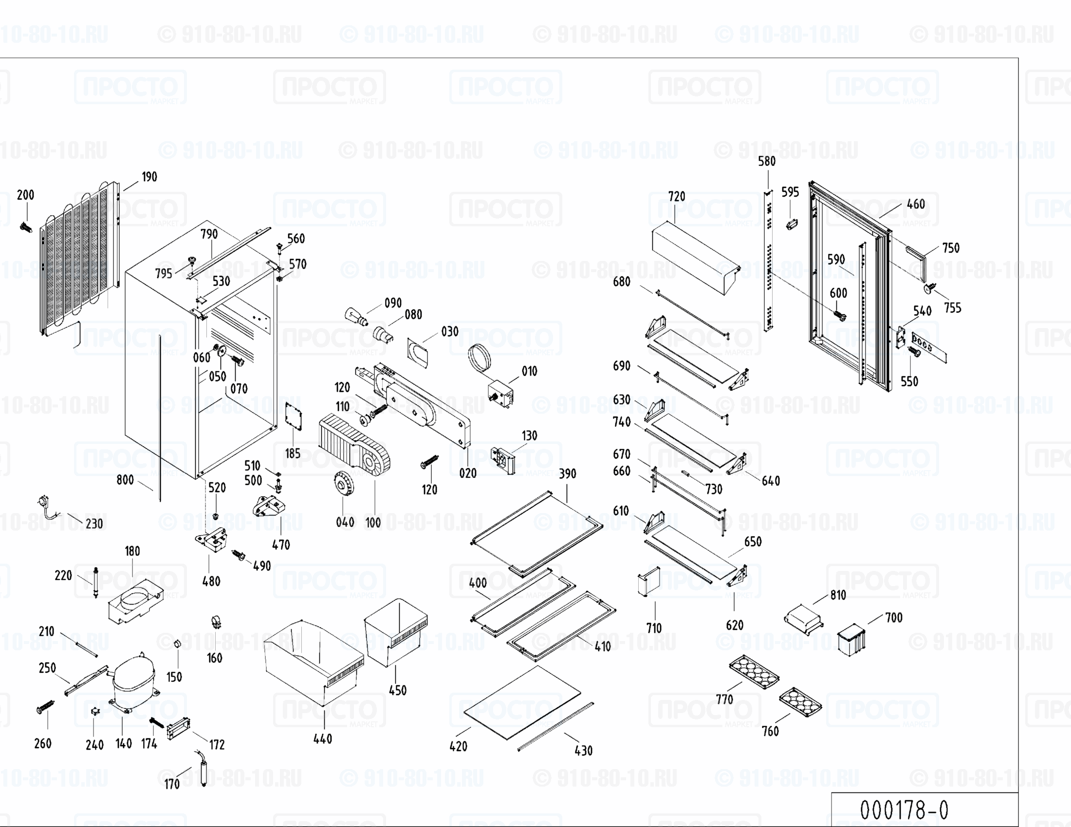 Взрыв-схема запчастей холодильника Liebherr KI 1830-10