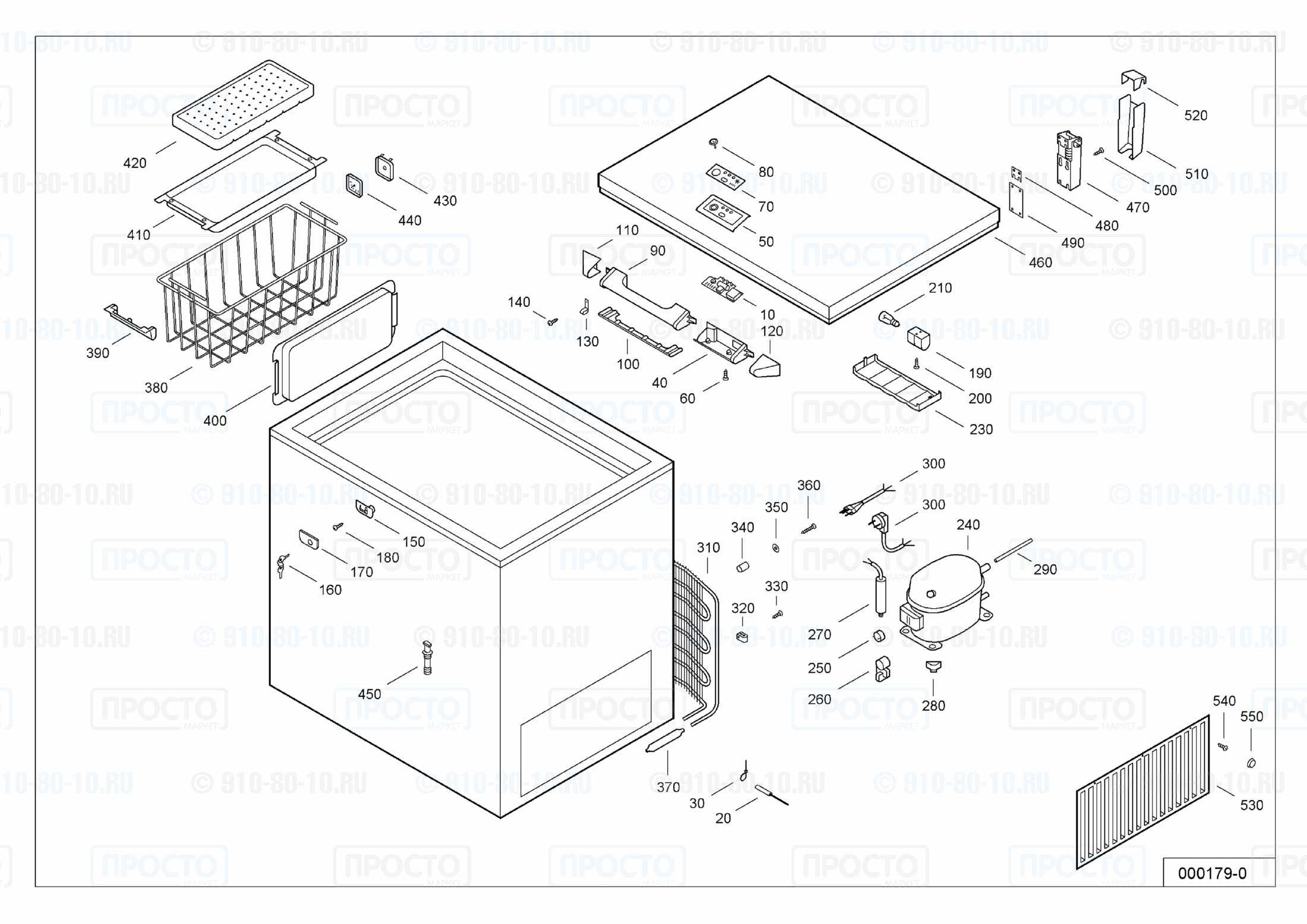 Взрыв-схема запчастей холодильника Liebherr GTS 4763-10