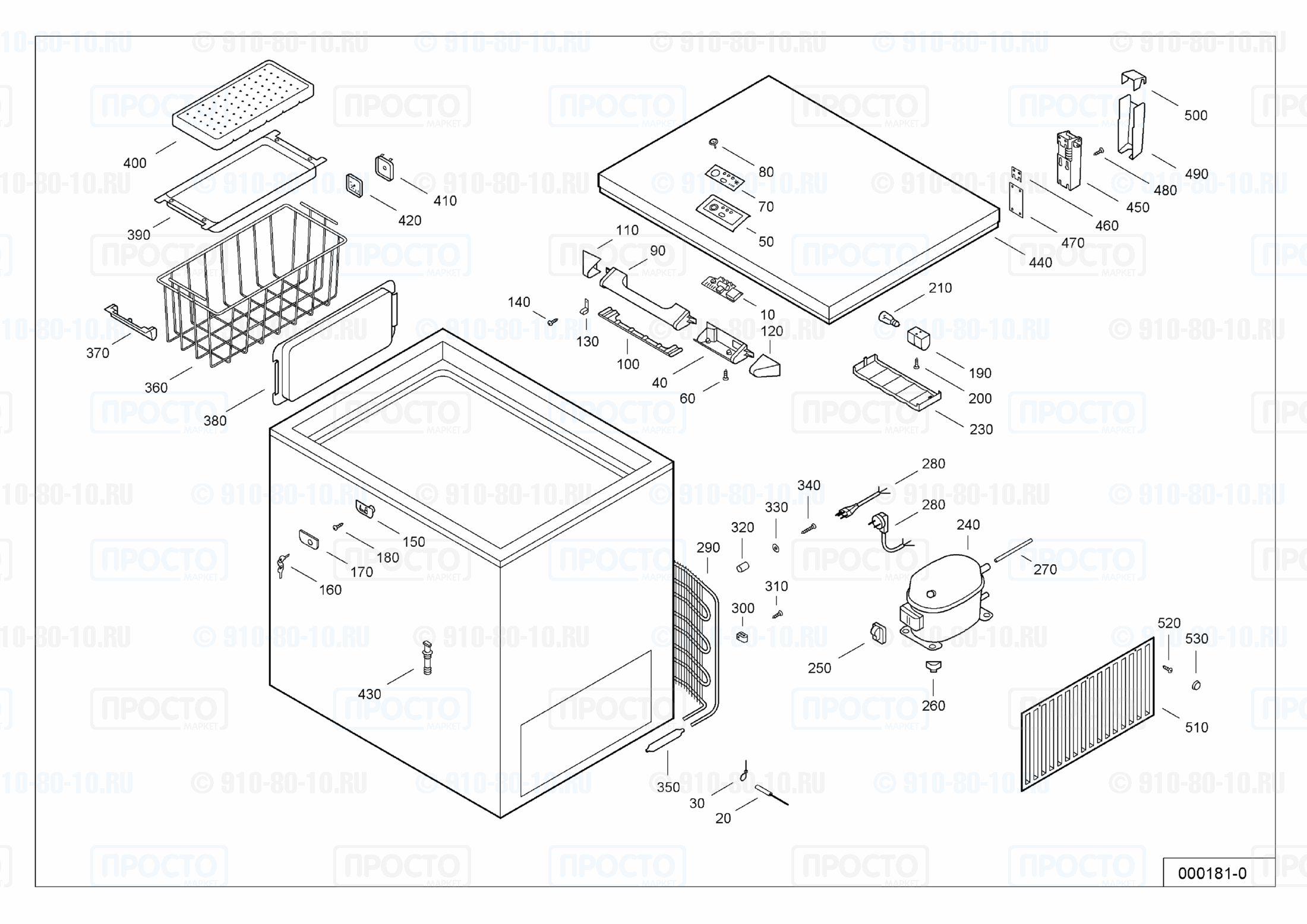Взрыв-схема запчастей холодильника Liebherr GTS 3663-10A
