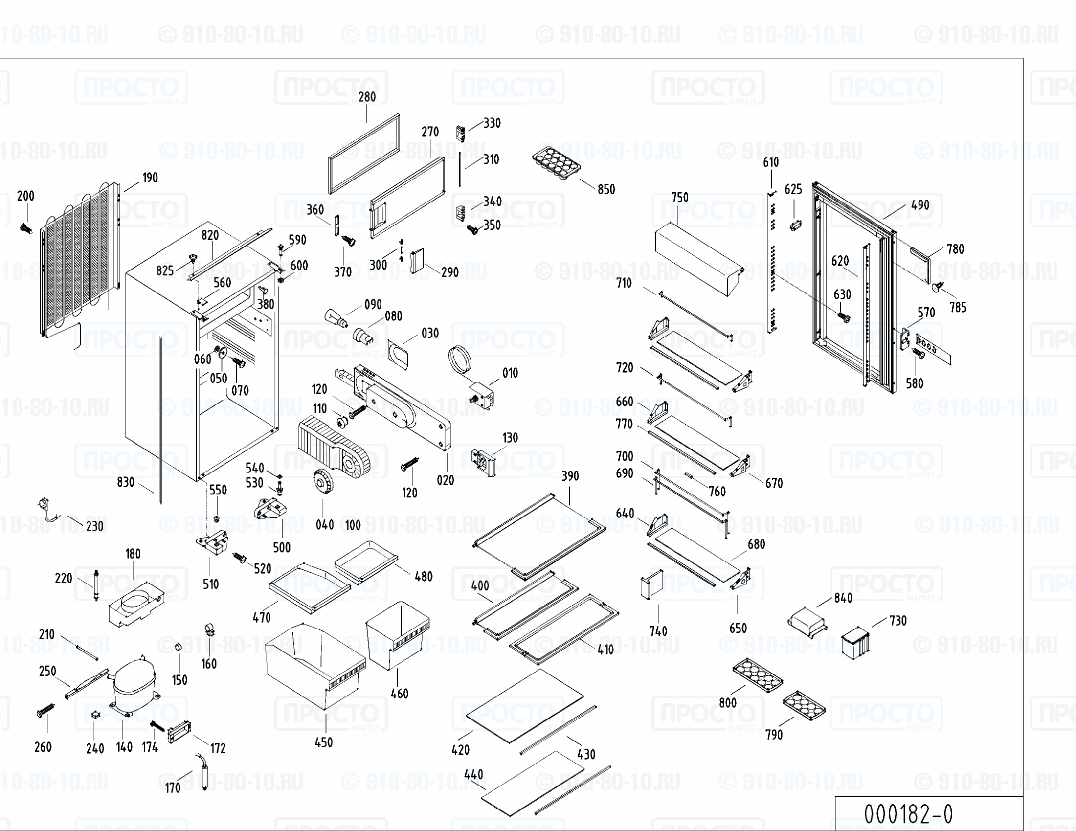 Взрыв-схема запчастей холодильника Liebherr KI 2433-10