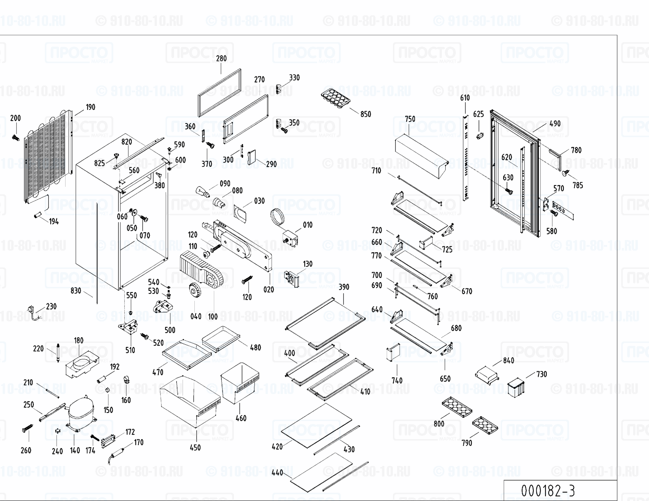 Взрыв-схема запчастей холодильника Liebherr KI 2433-20F