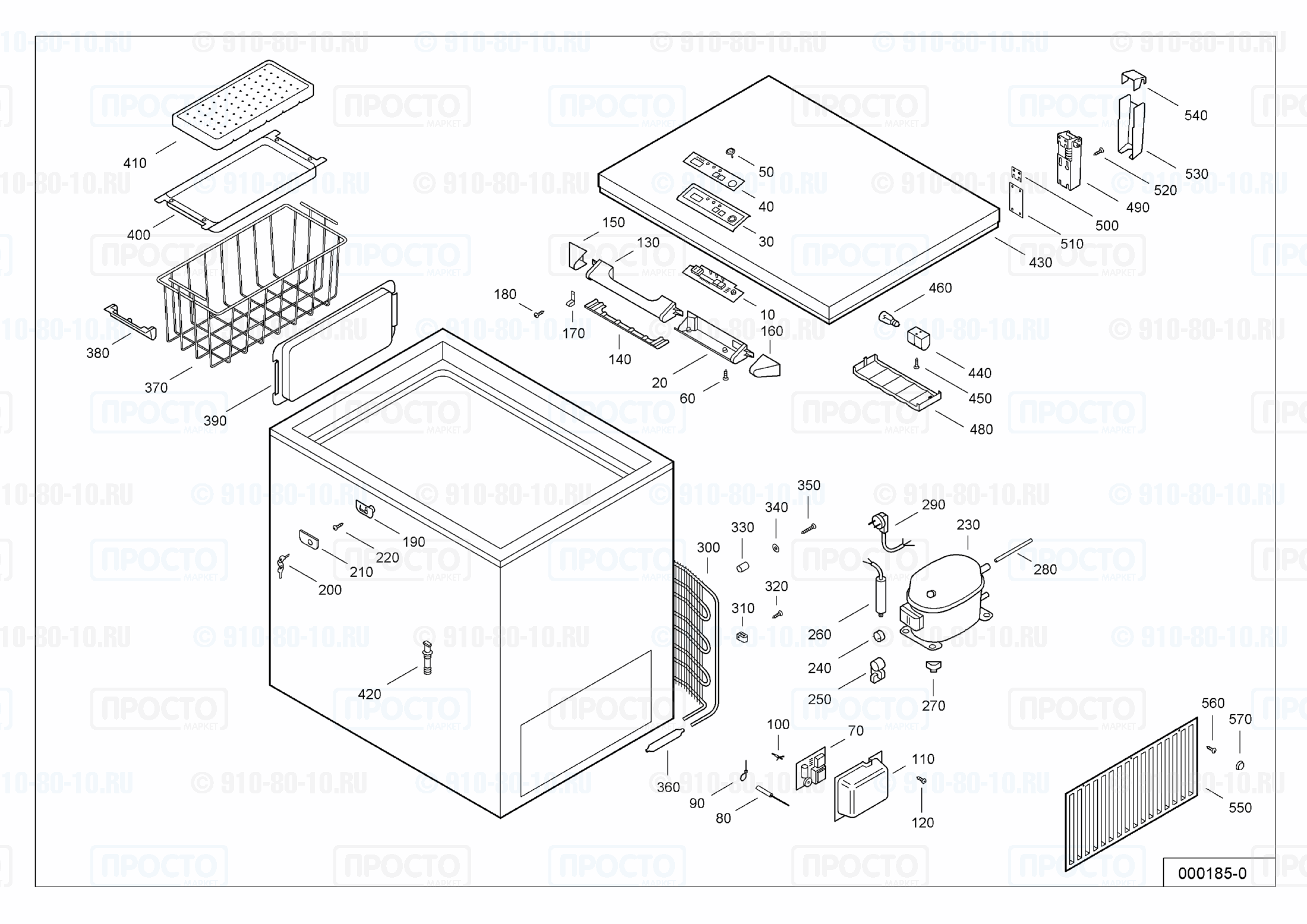 Взрыв-схема запчастей холодильника Liebherr GTS 3664-10