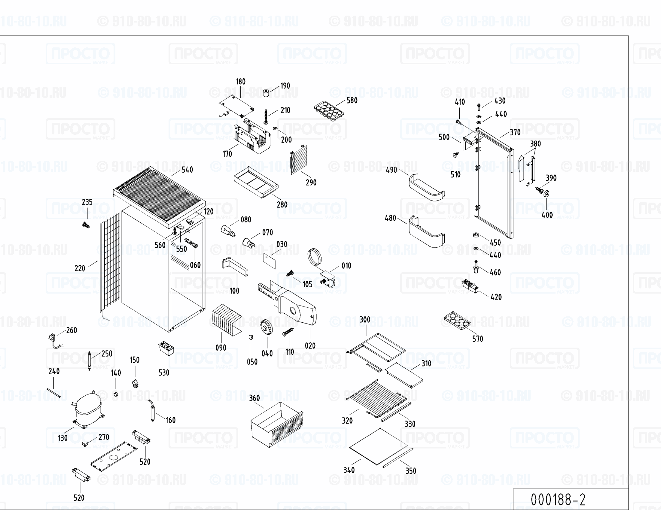 Взрыв-схема запчастей холодильника Liebherr KT 1211-11