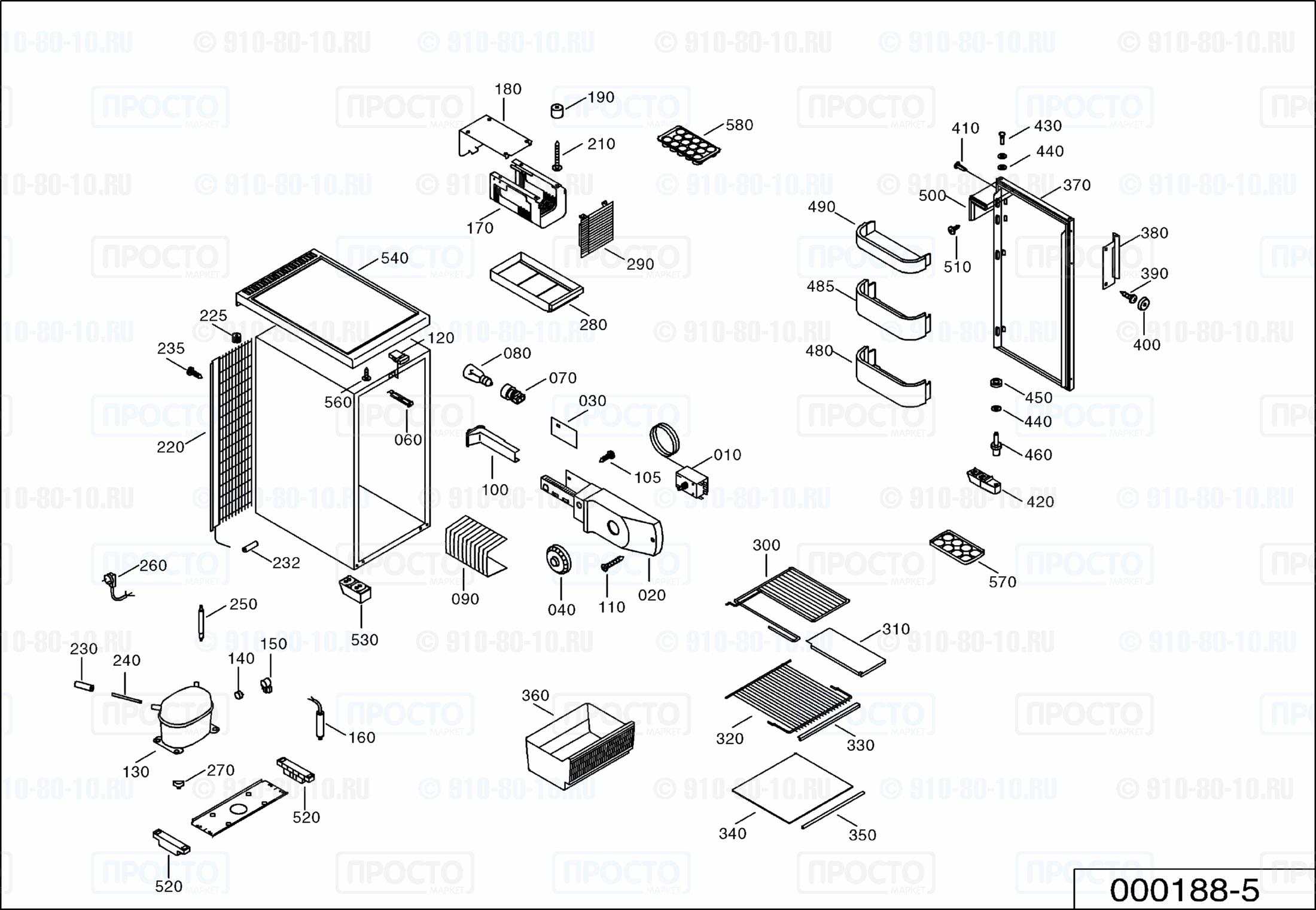 Взрыв-схема холодильника Liebherr KT 1211-23A