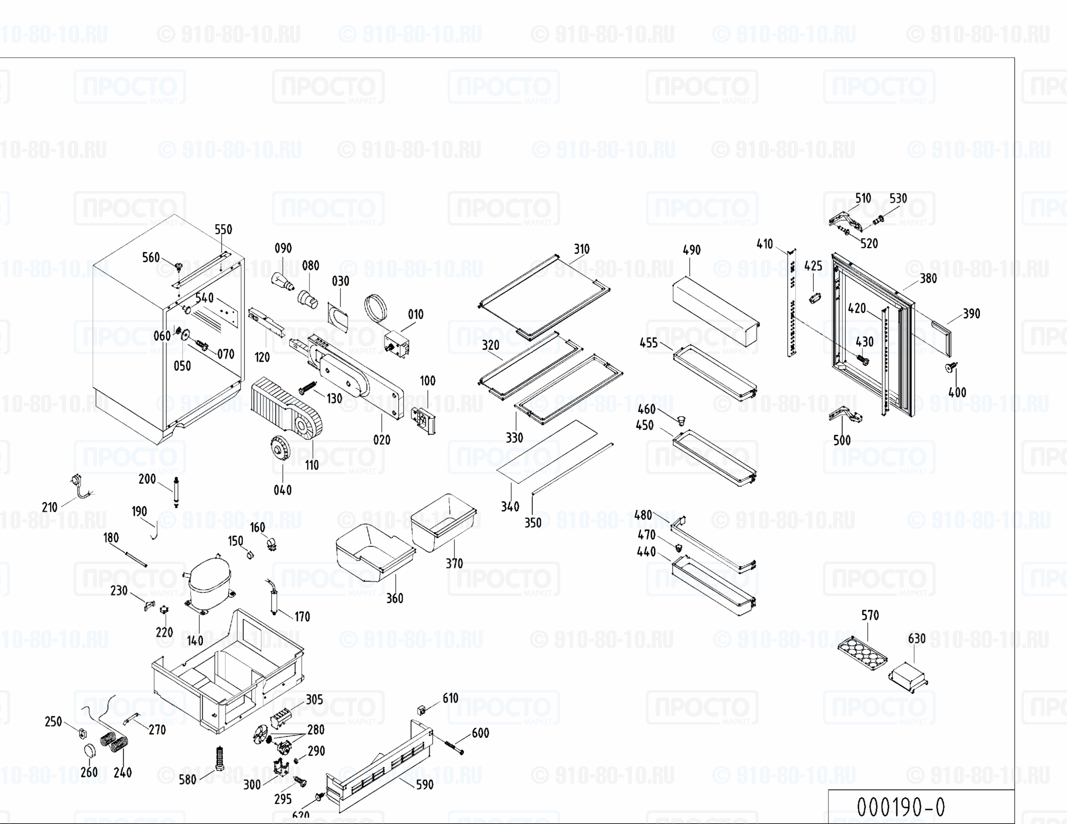 Взрыв-схема запчастей холодильника Liebherr KIU 1630-50A