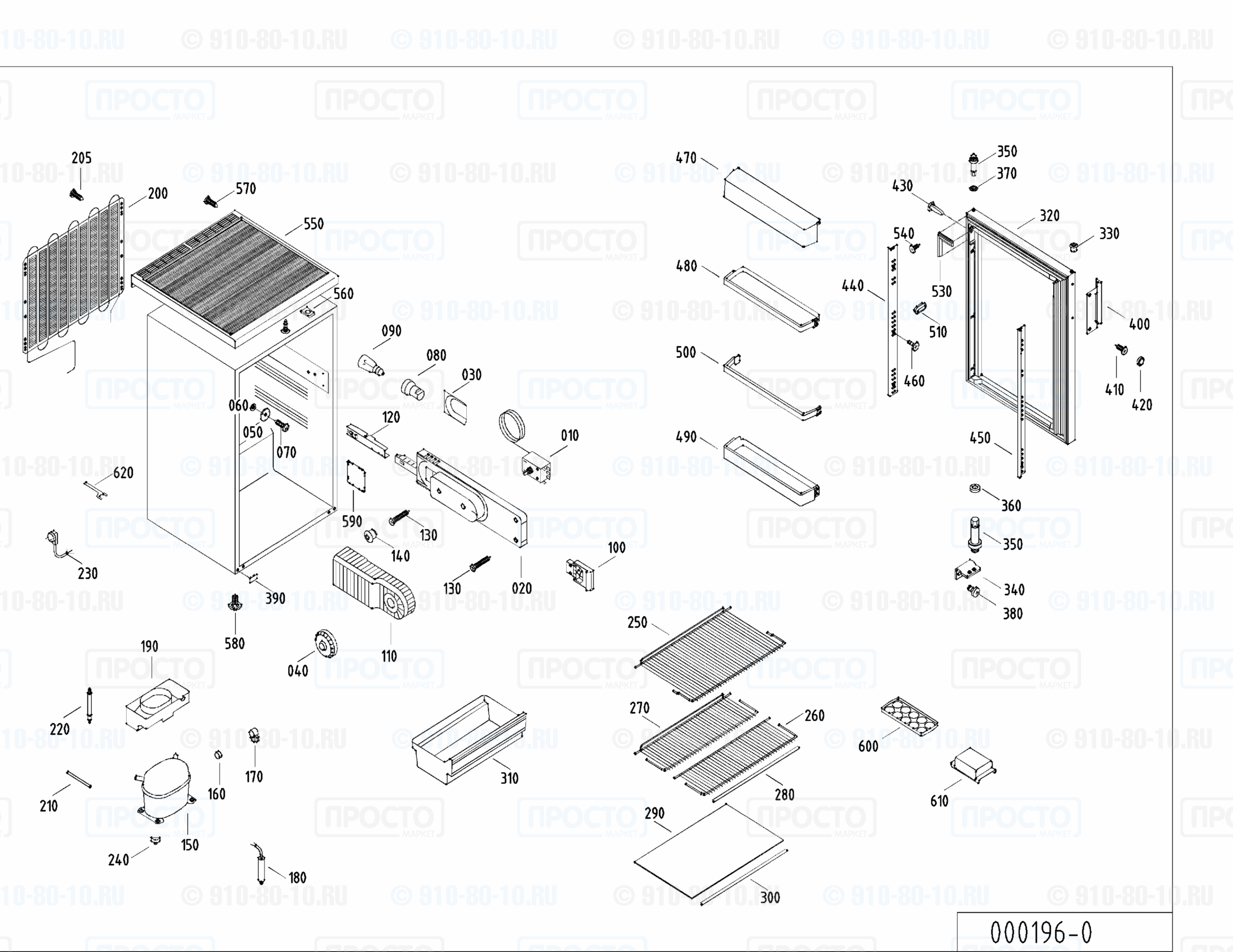 Взрыв-схема холодильника Liebherr KT 1510-10