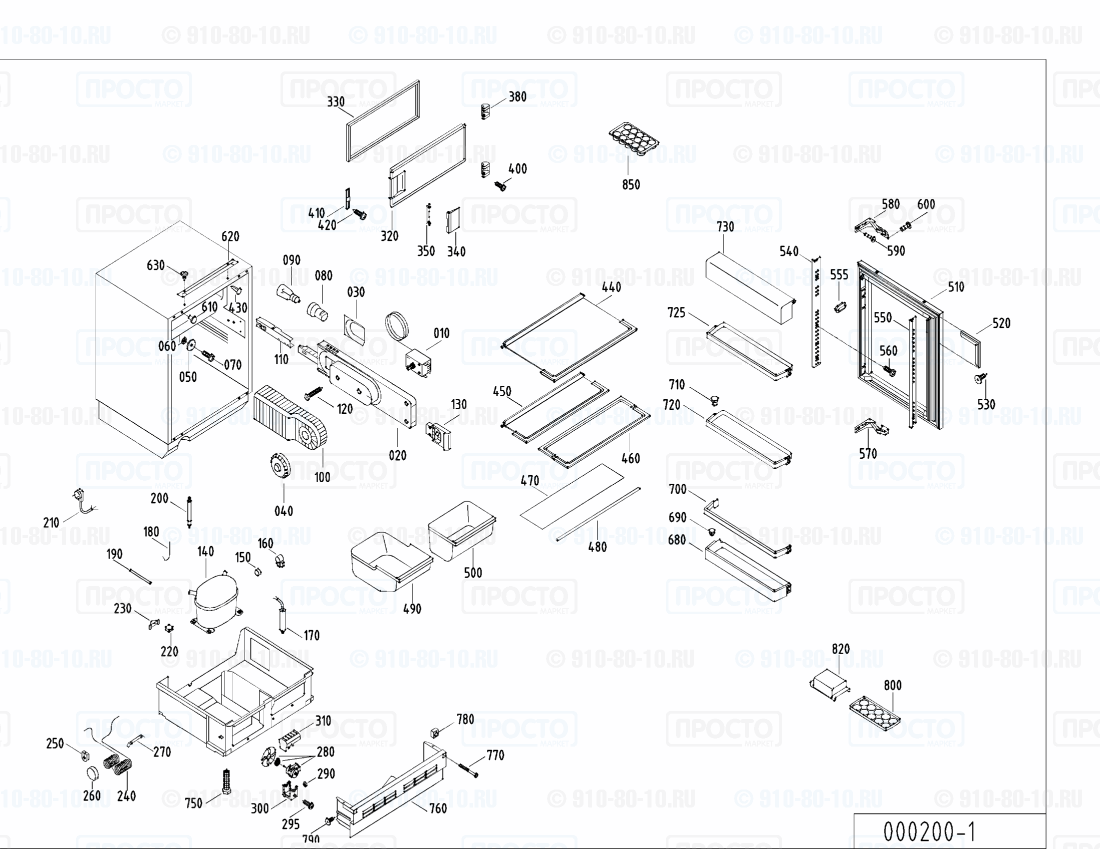 Взрыв-схема запчастей холодильника Liebherr KIU 1433-50B