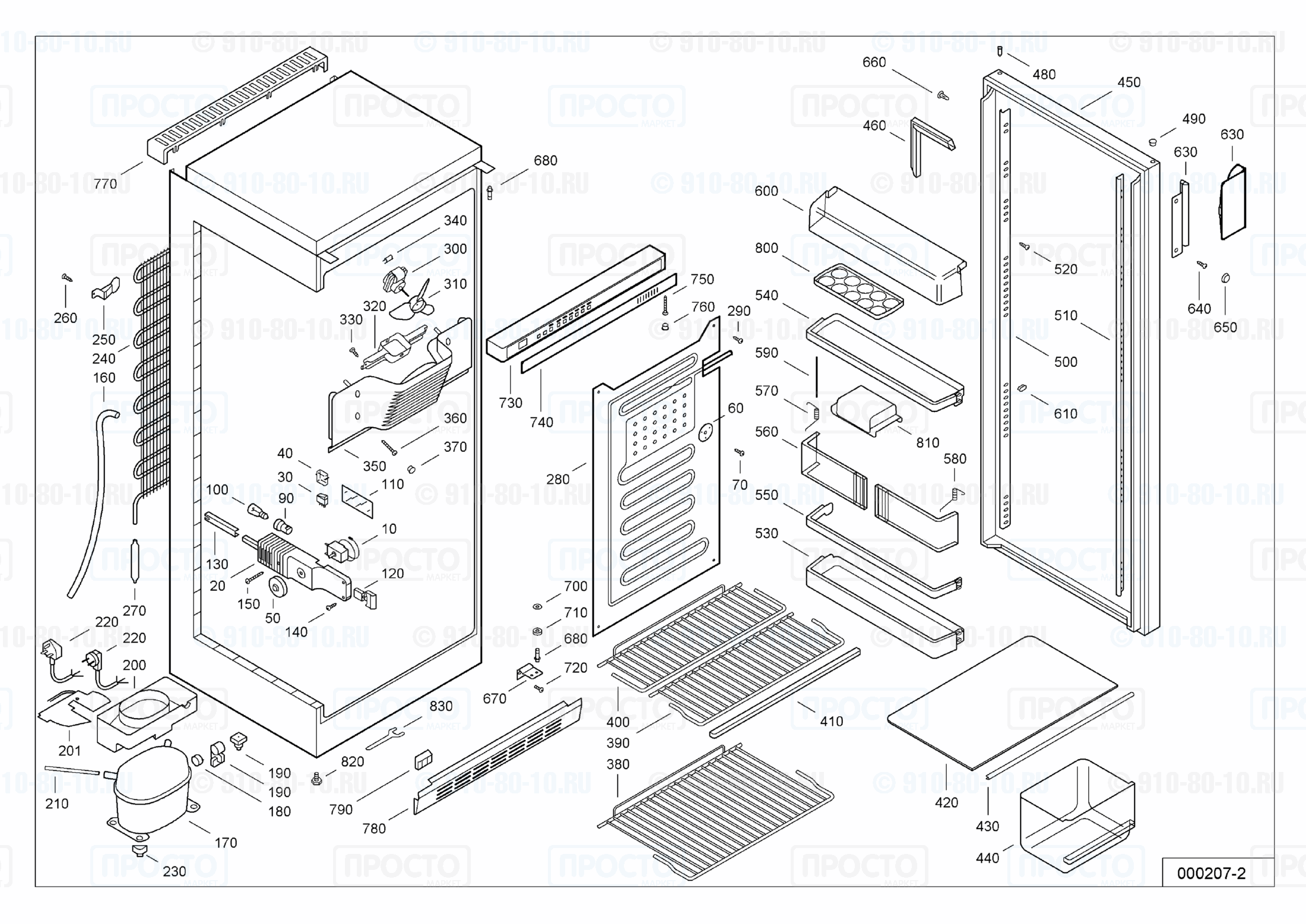 Взрыв-схема запчастей холодильника Liebherr KS 3610-11A