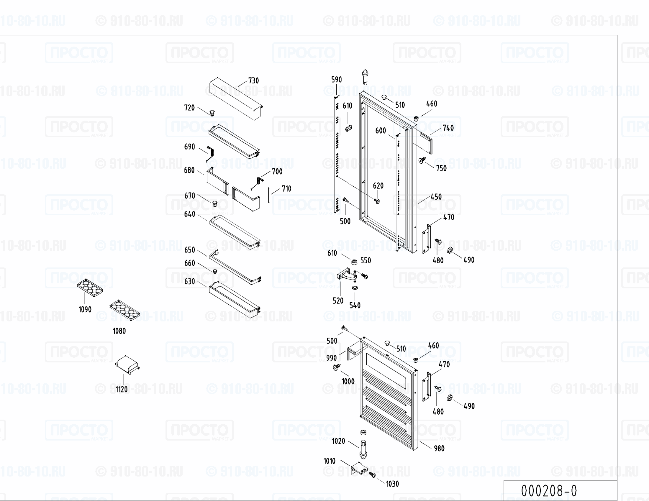 Взрыв-схема холодильника Liebherr KGD 3523-10